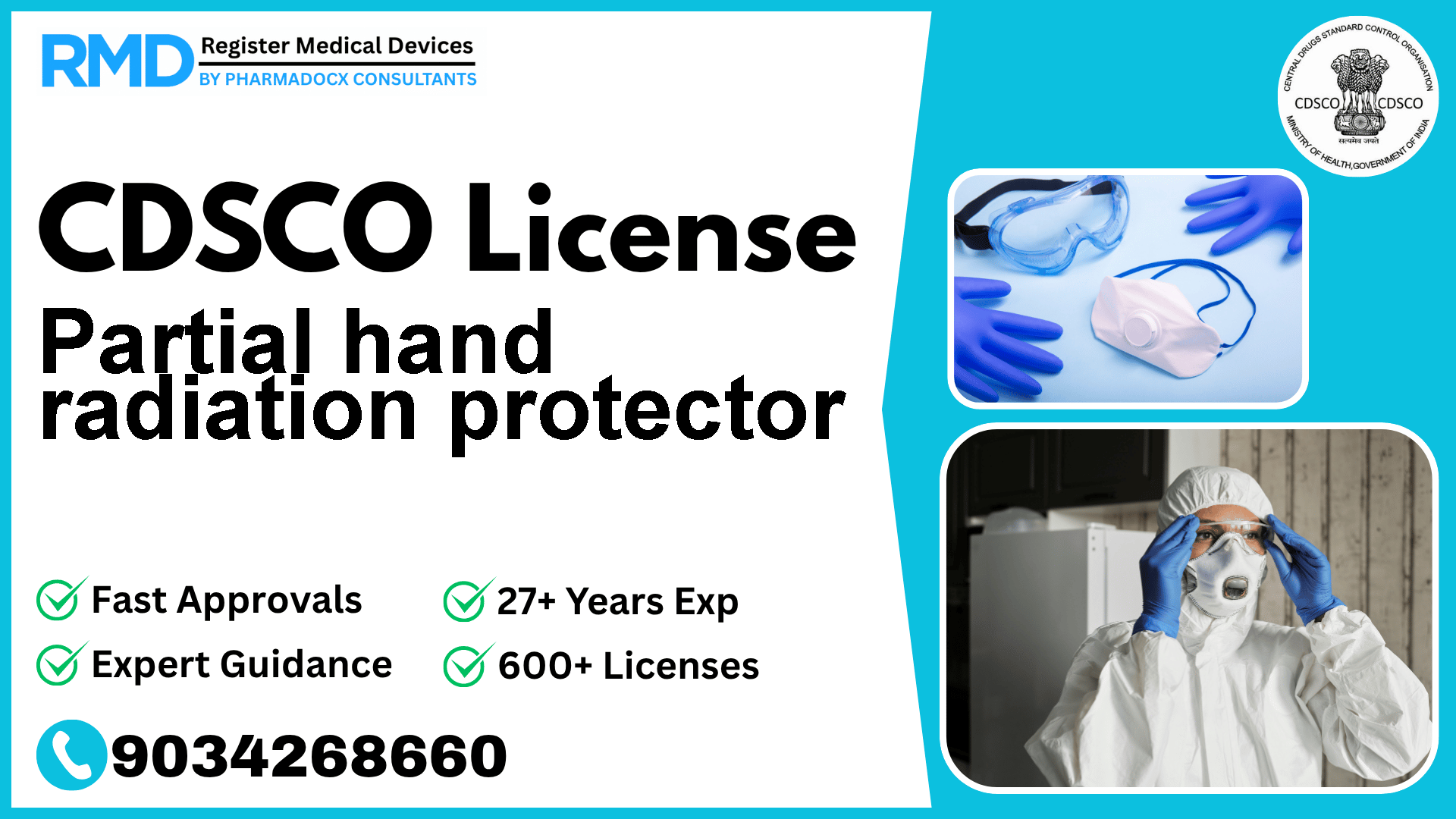 CDSCO License for Partial hand radiation protector