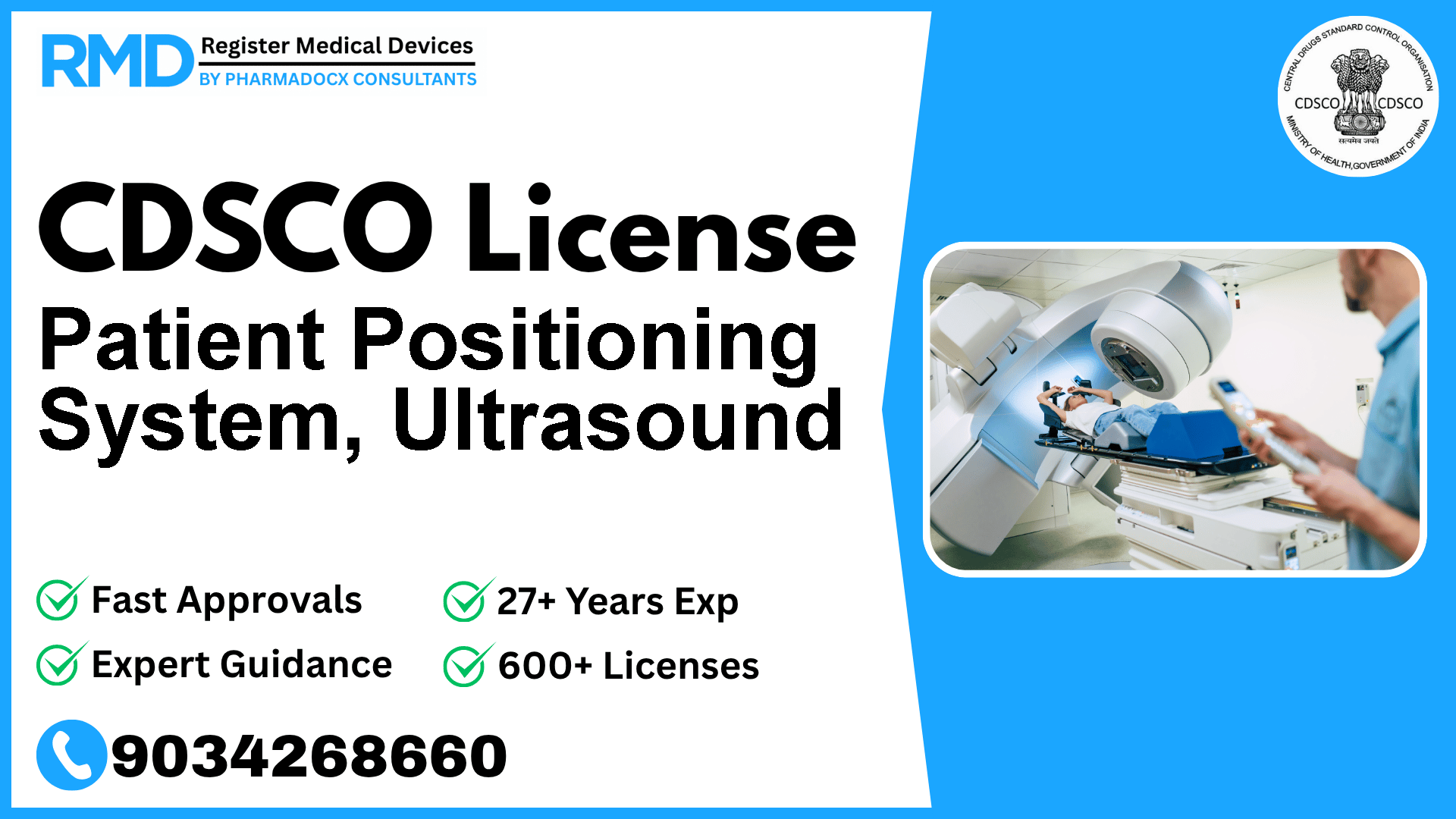 CDSCO License for Patient Positioning System, Ultrasound