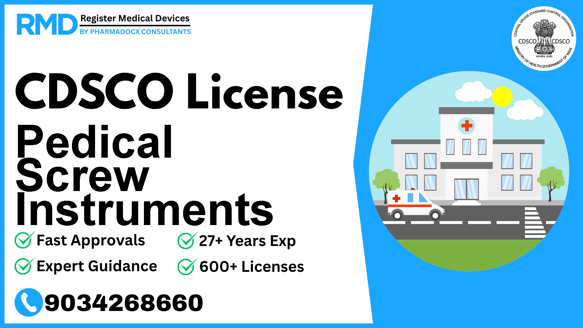 CDSCO License for Pedical Screw Instruments
