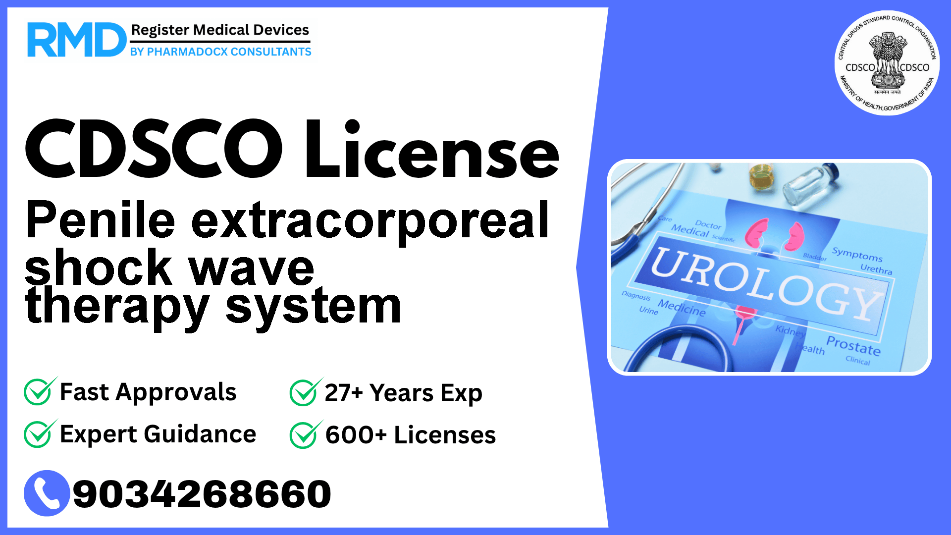 CDSCO License for Penile extracorporeal shock wave therapy system