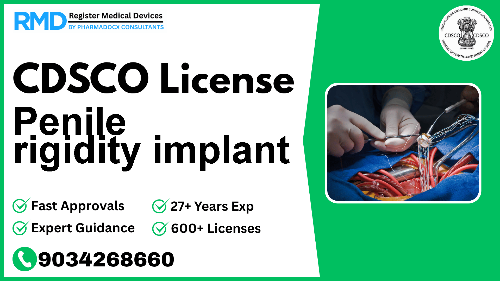 CDSCO License for Penile rigidity implant