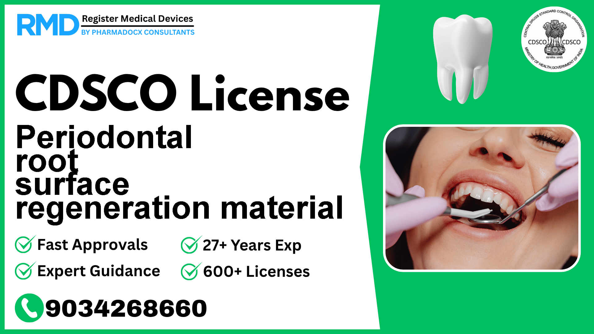 CDSCO License for Periodontal root surface regeneration material