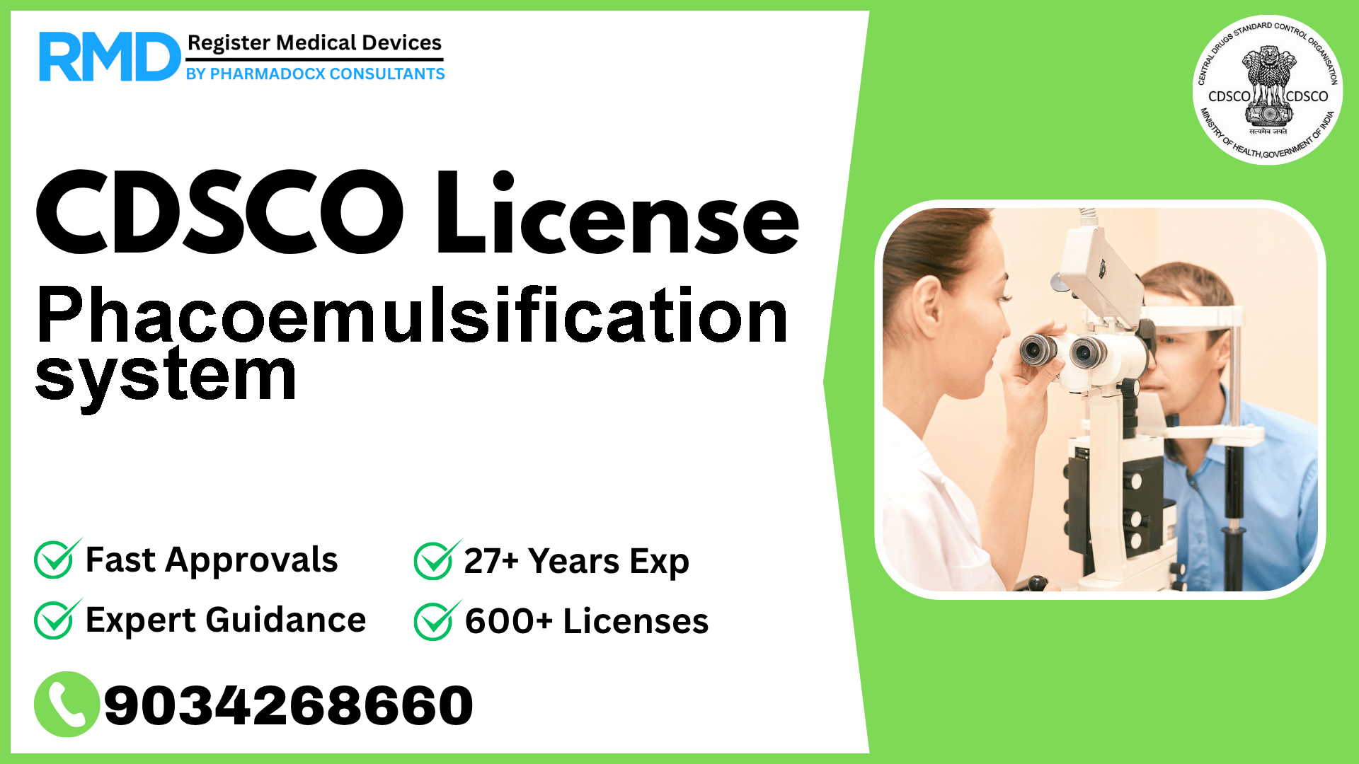 CDSCO License for Phacoemulsification system