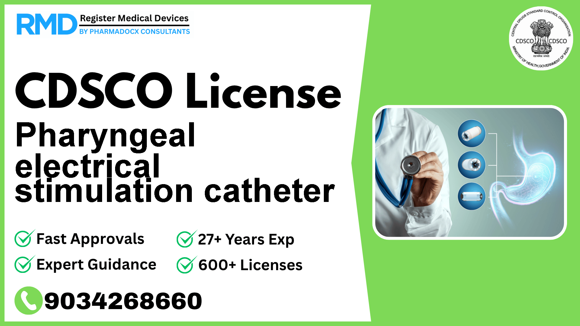 CDSCO License for Pharyngeal electrical stimulation catheter