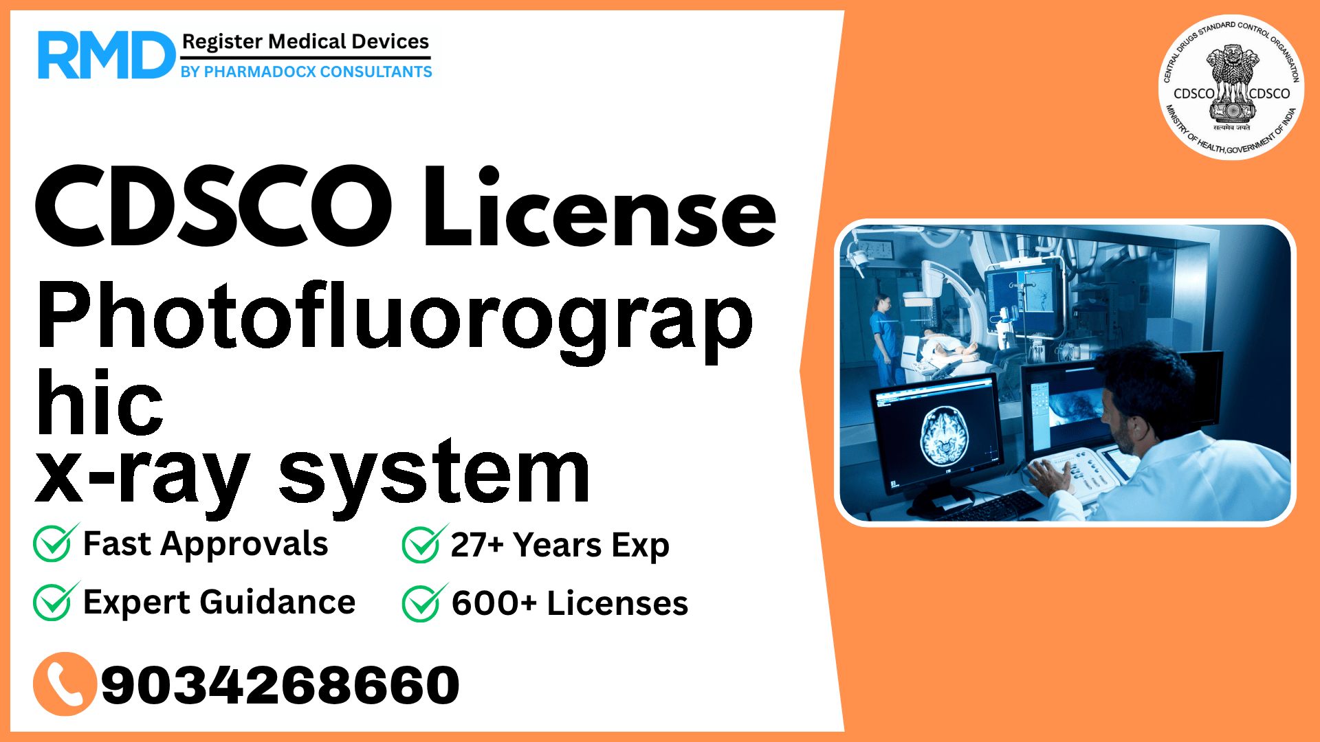 CDSCO License for Photofluorograp hic x-ray system