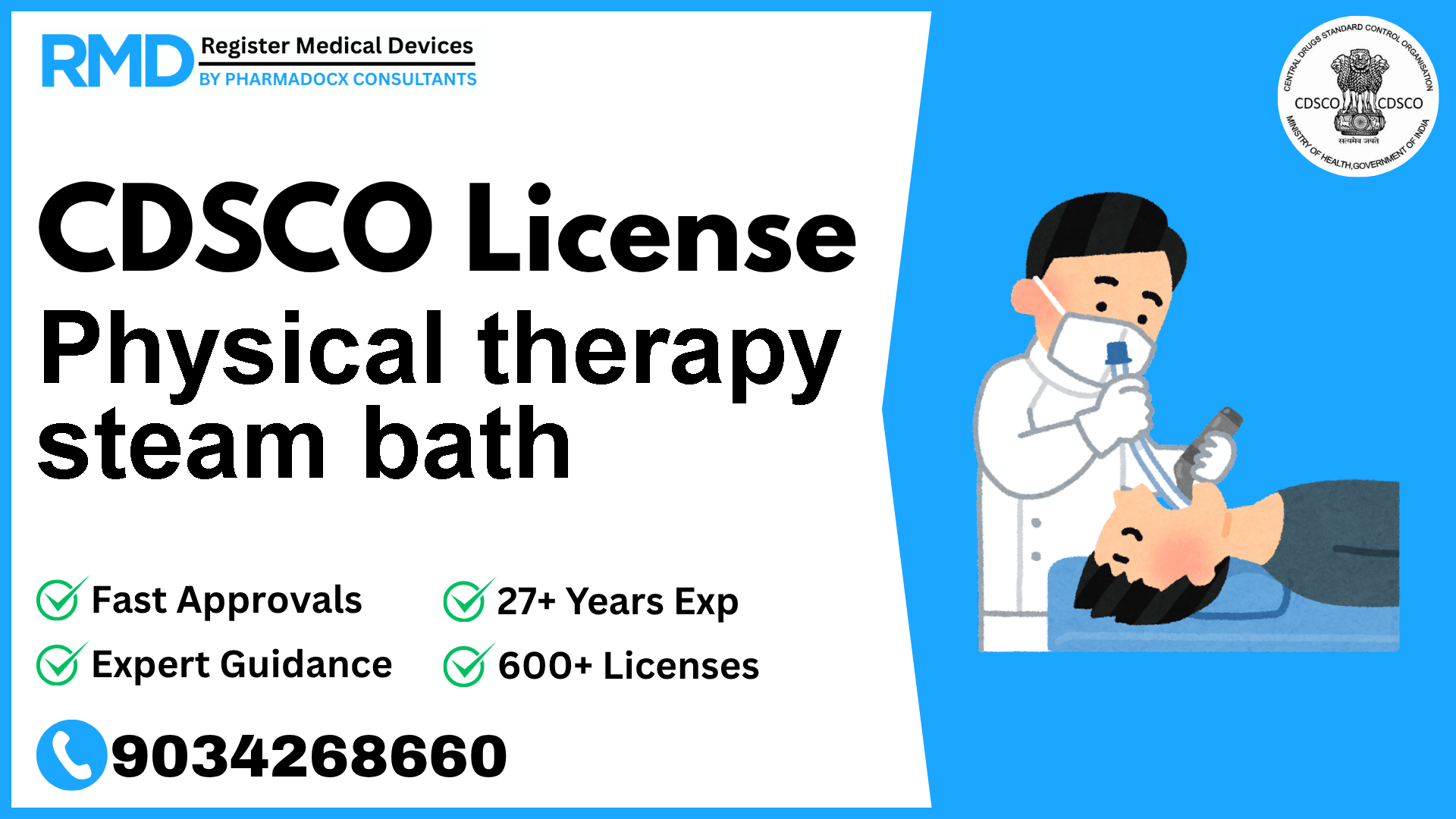 CDSCO License for Physical therapy steam bath