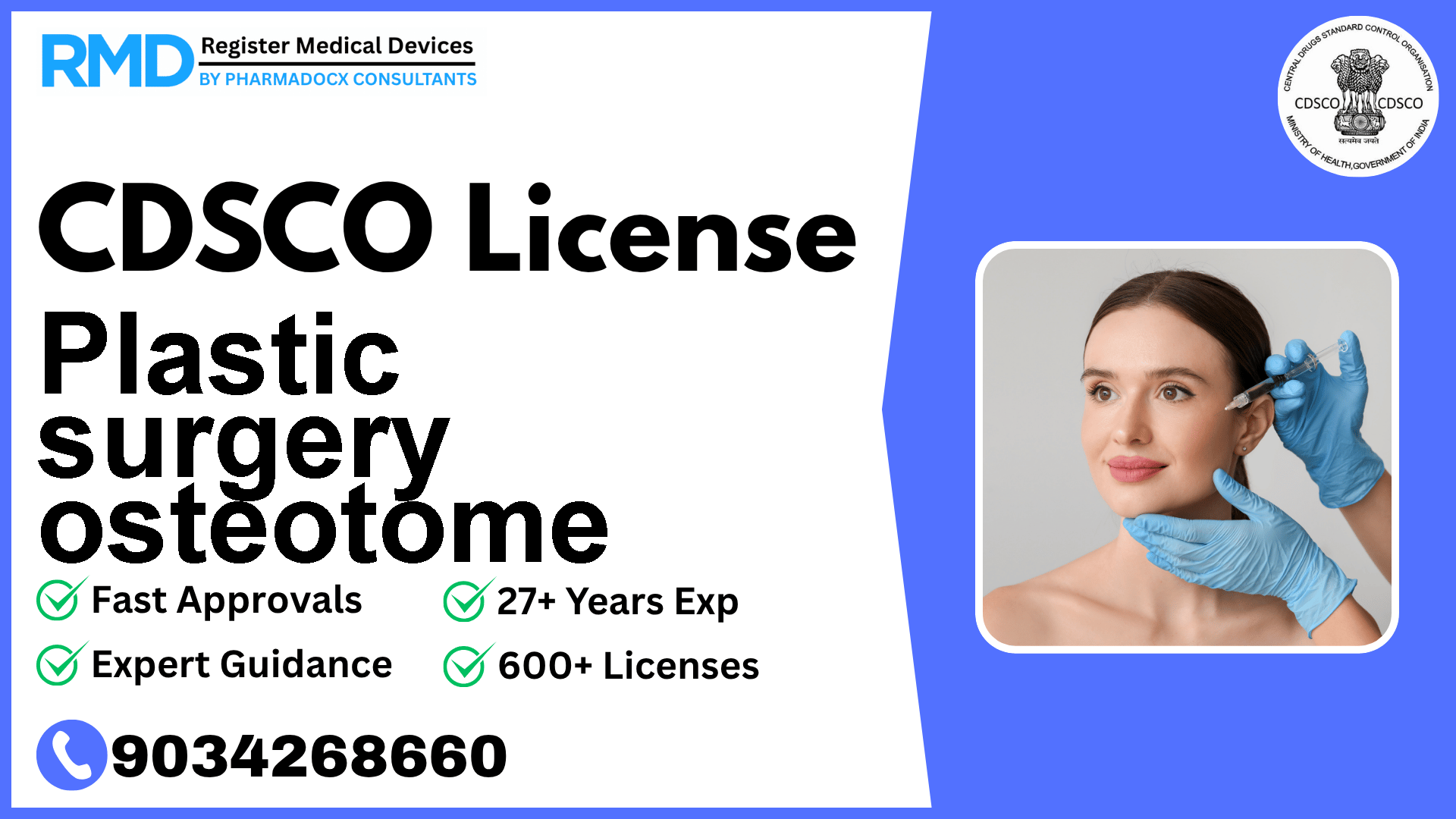 CDSCO License for Plastic surgery osteotome