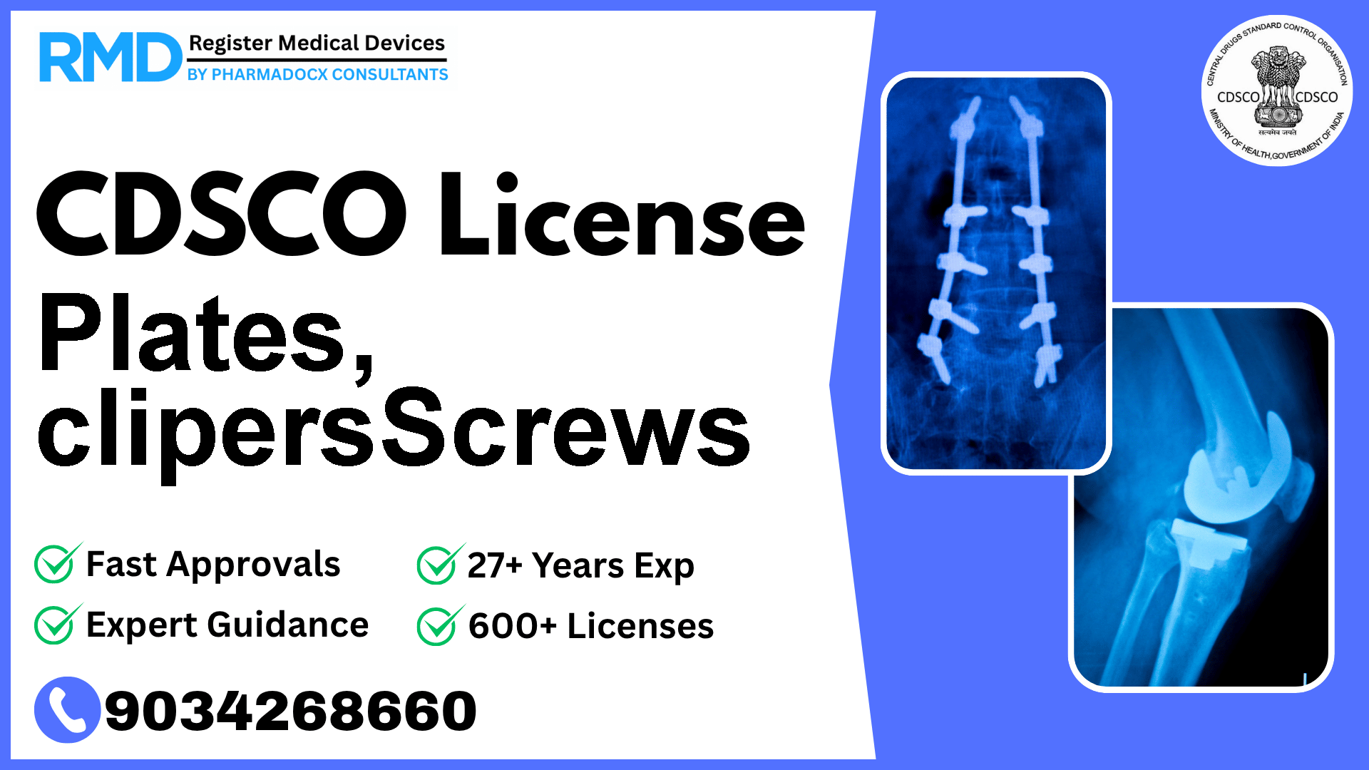CDSCO License for Plates, clipersScrews