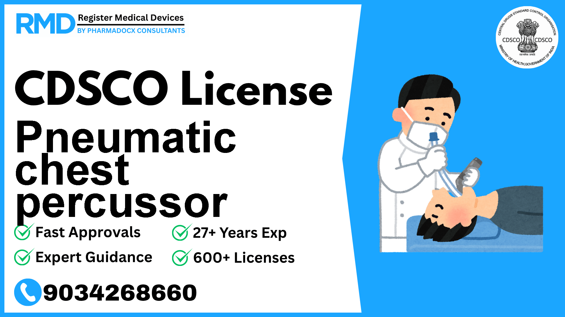 CDSCO License for Pneumatic chest percussor