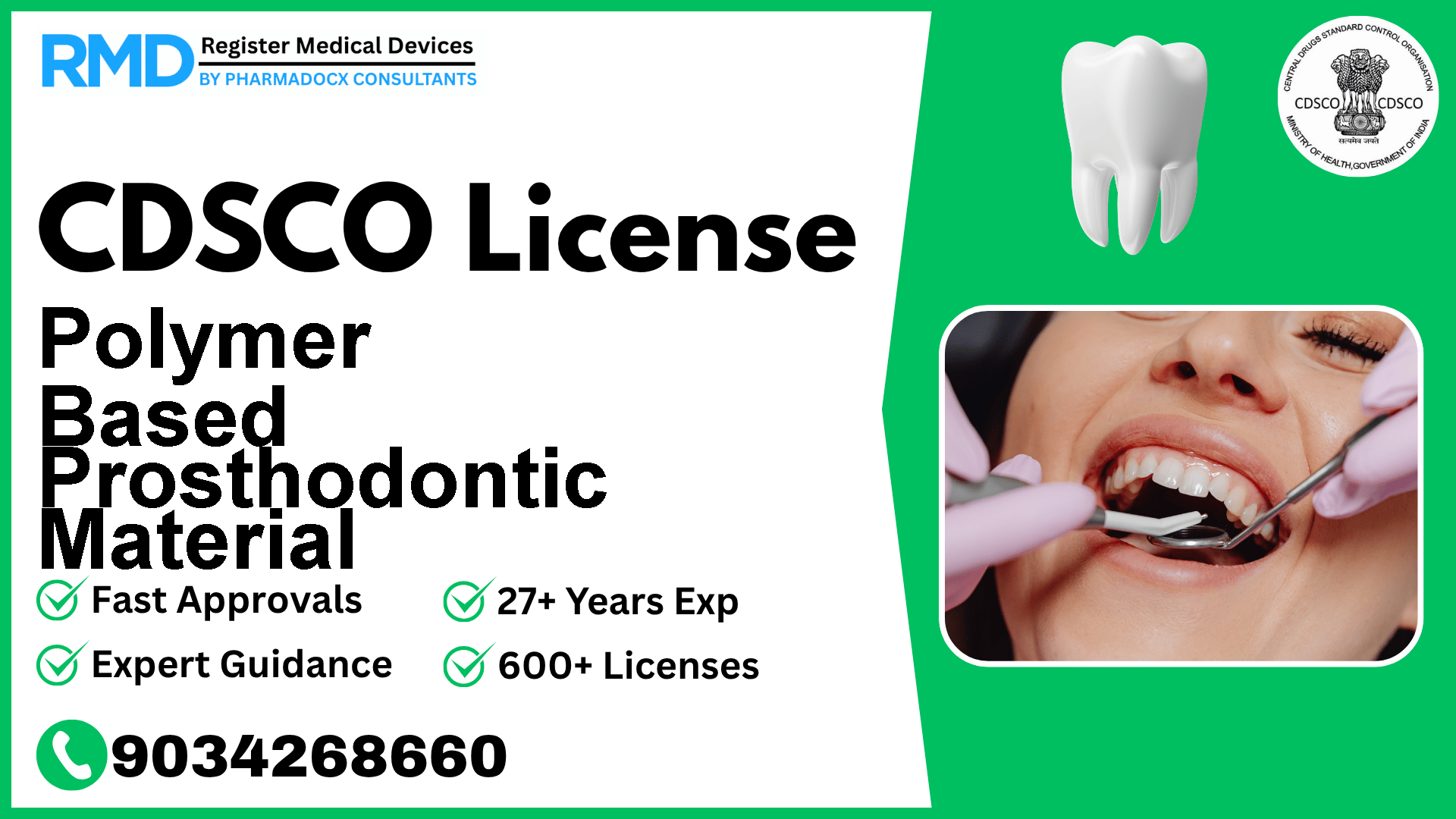 CDSCO License for Polymer Based Prosthodontic Material