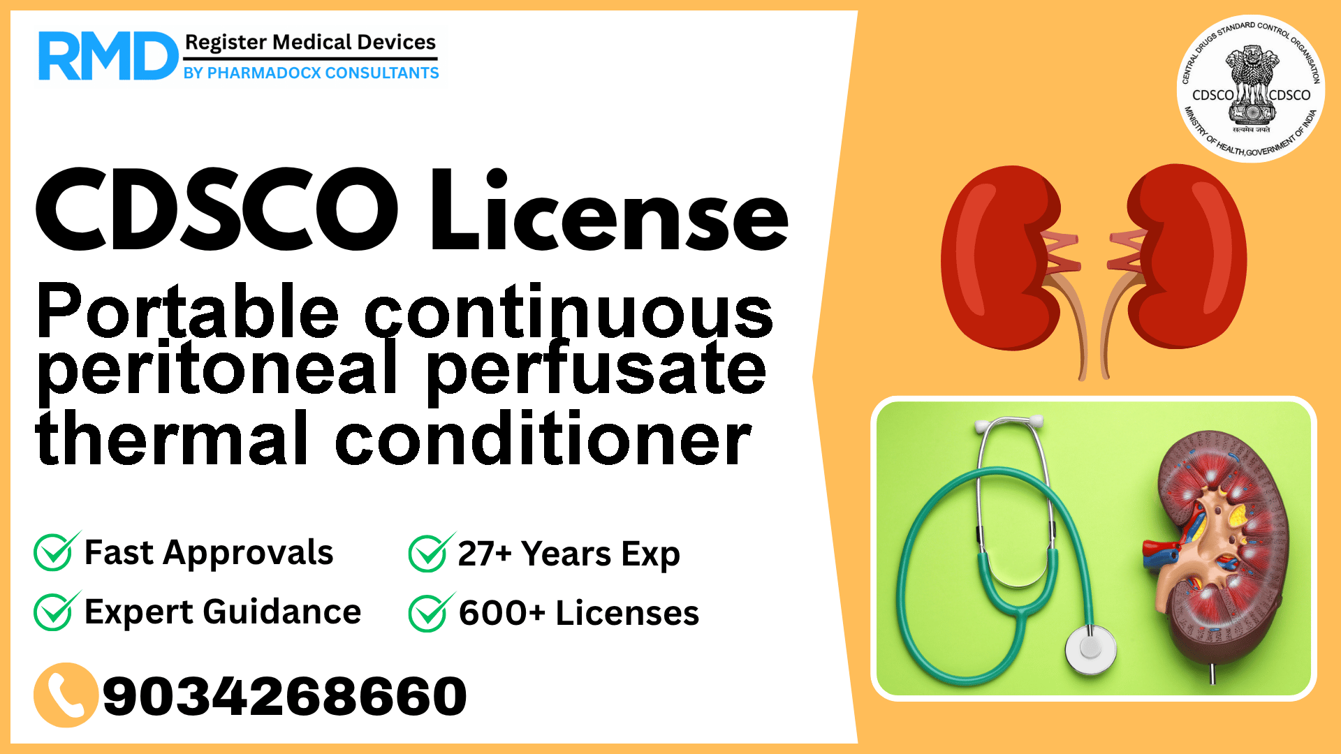 CDSCO License for Portable continuous peritoneal perfusate thermal conditioner