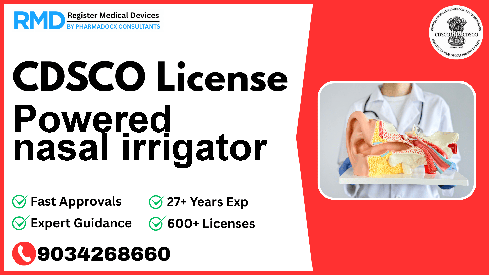 CDSCO License for Powered nasal irrigator