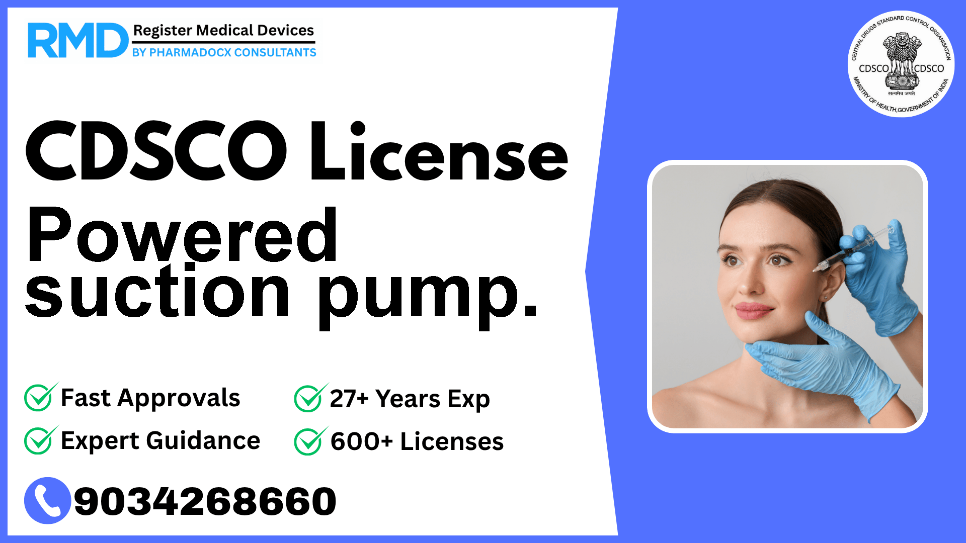 CDSCO License for Powered suction pump.