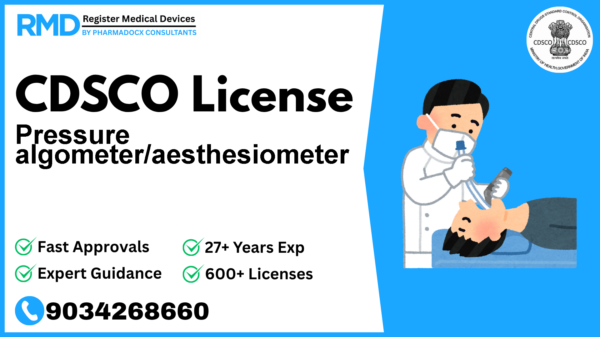 CDSCO License for Pressure algometer/aesthesiometer