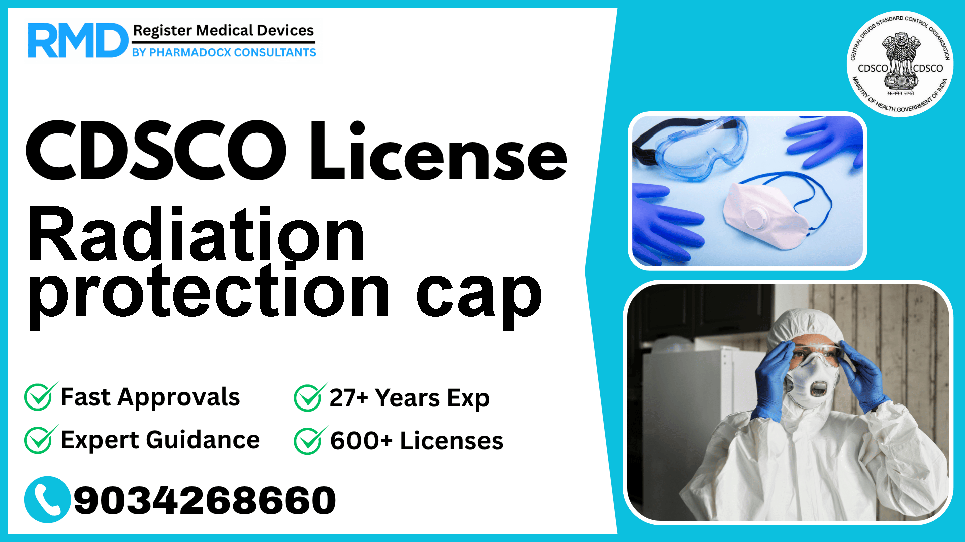 CDSCO License for Radiation protection cap
