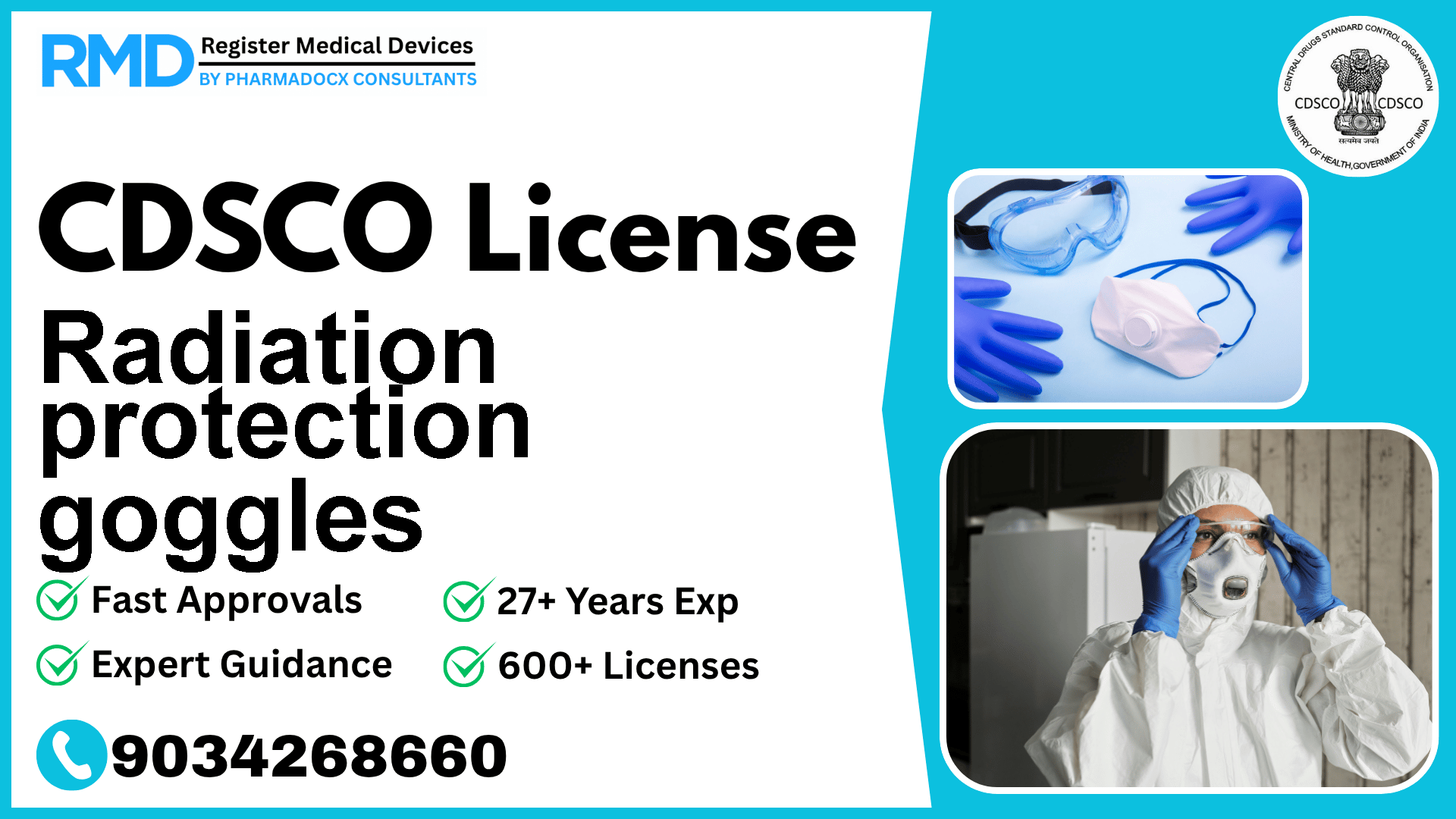 CDSCO License for Radiation protection goggles
