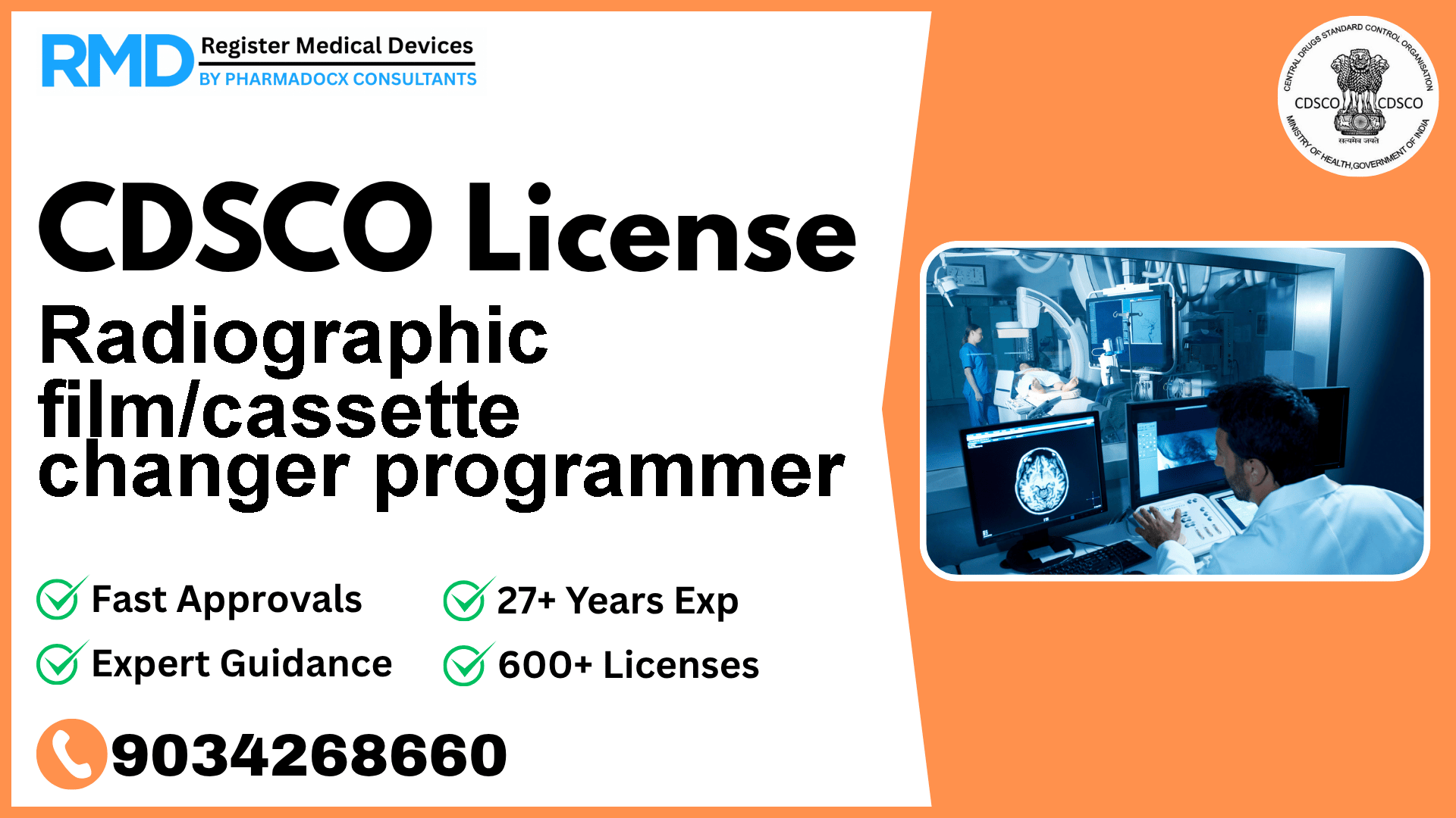 CDSCO License for Radiographic film/cassette changer programmer