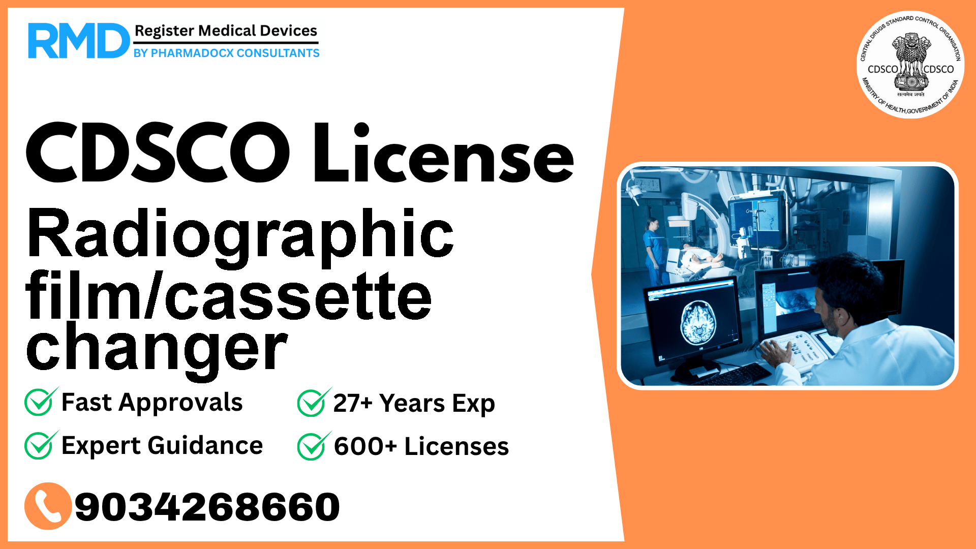 CDSCO License for Radiographic film/cassette changer