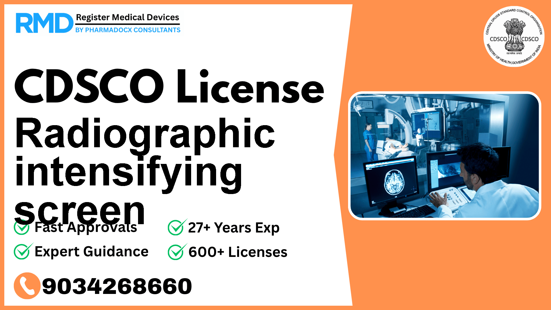 CDSCO License for Radiographic intensifying screen