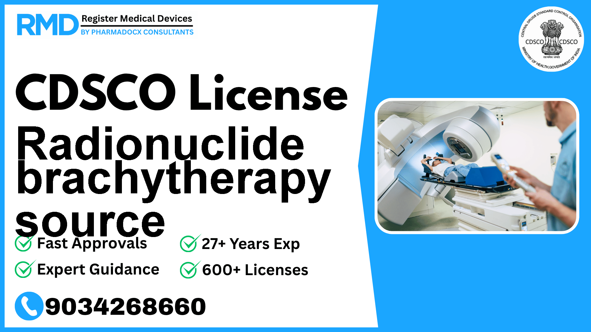CDSCO License for Radionuclide brachytherapy source