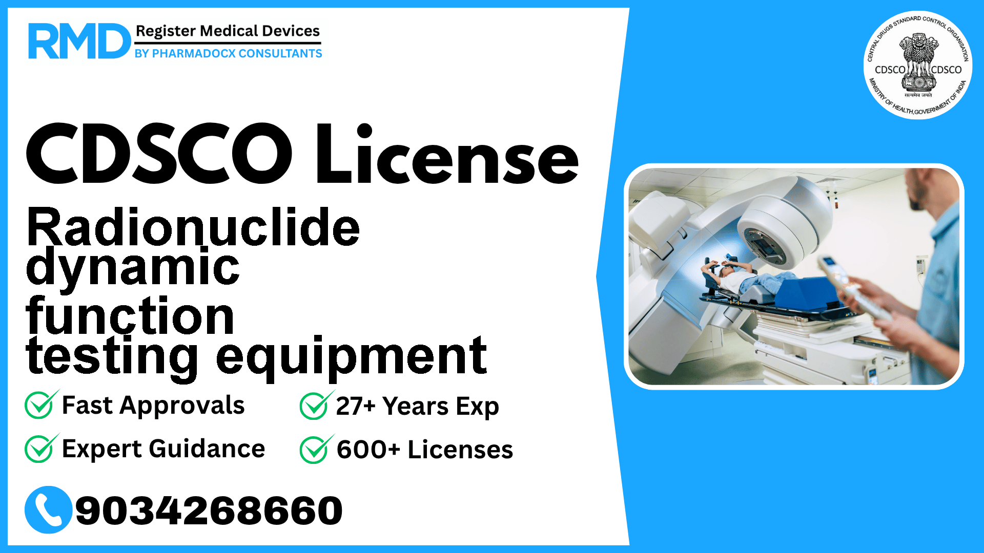 CDSCO License for Radionuclide dynamic function testing equipment