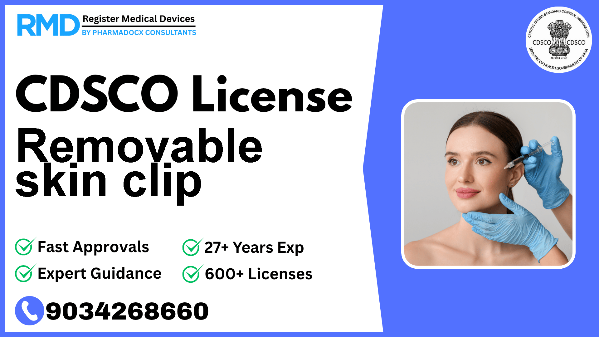 CDSCO License for Removable skin clip