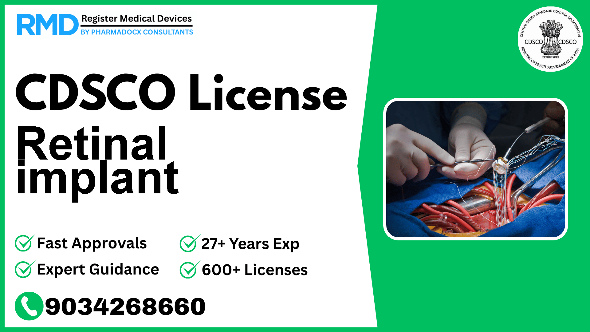 CDSCO License for Retinal implant