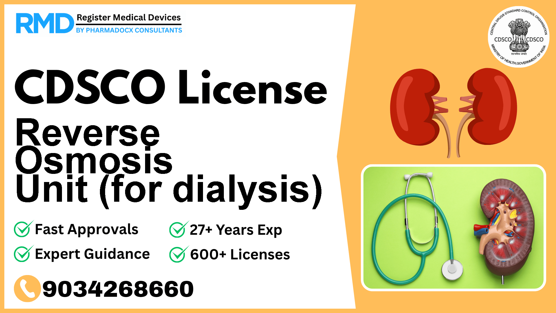 CDSCO License for Reverse Osmosis Unit (for dialysis)