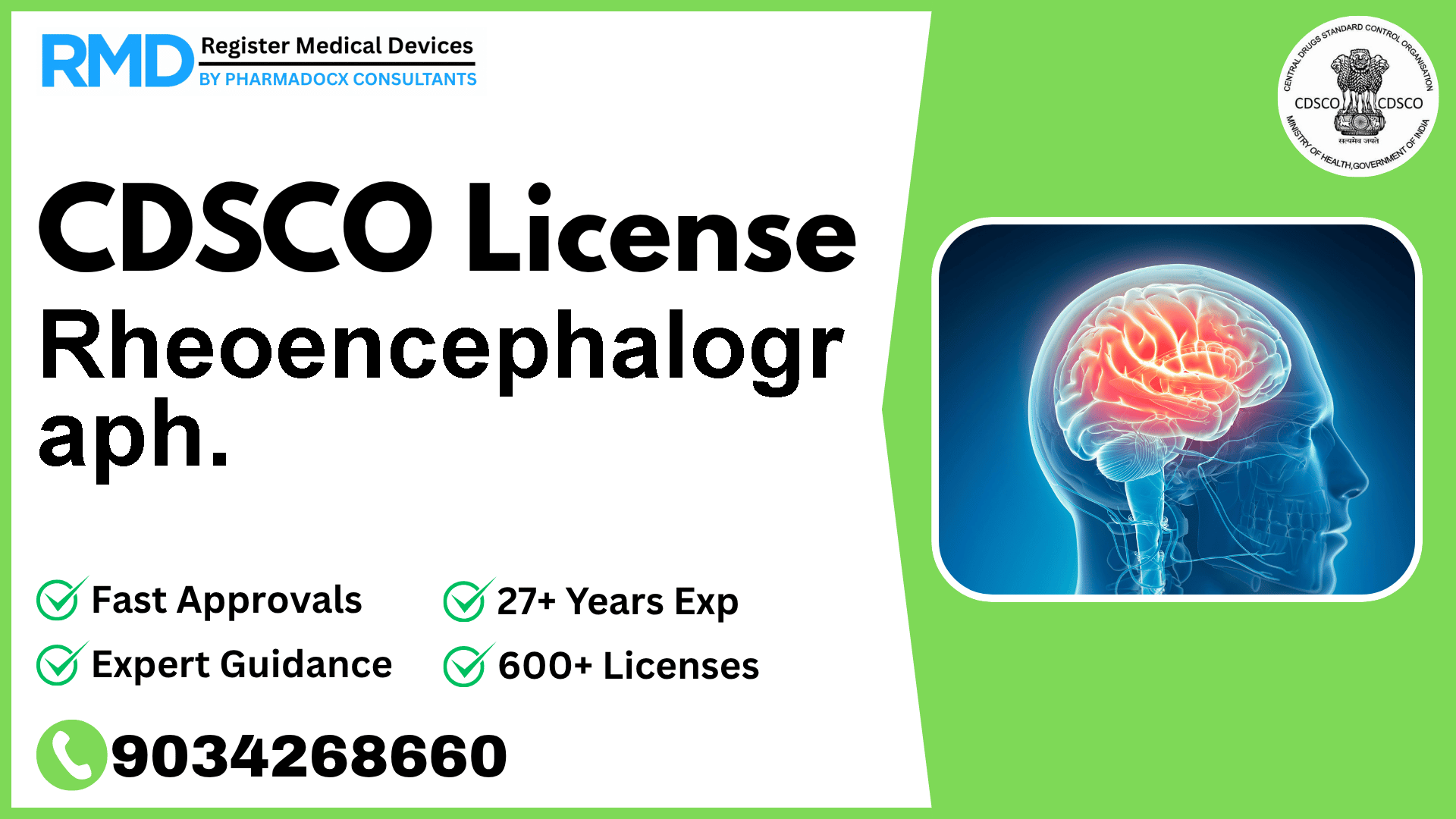 CDSCO License for Rheoencephalogr aph.