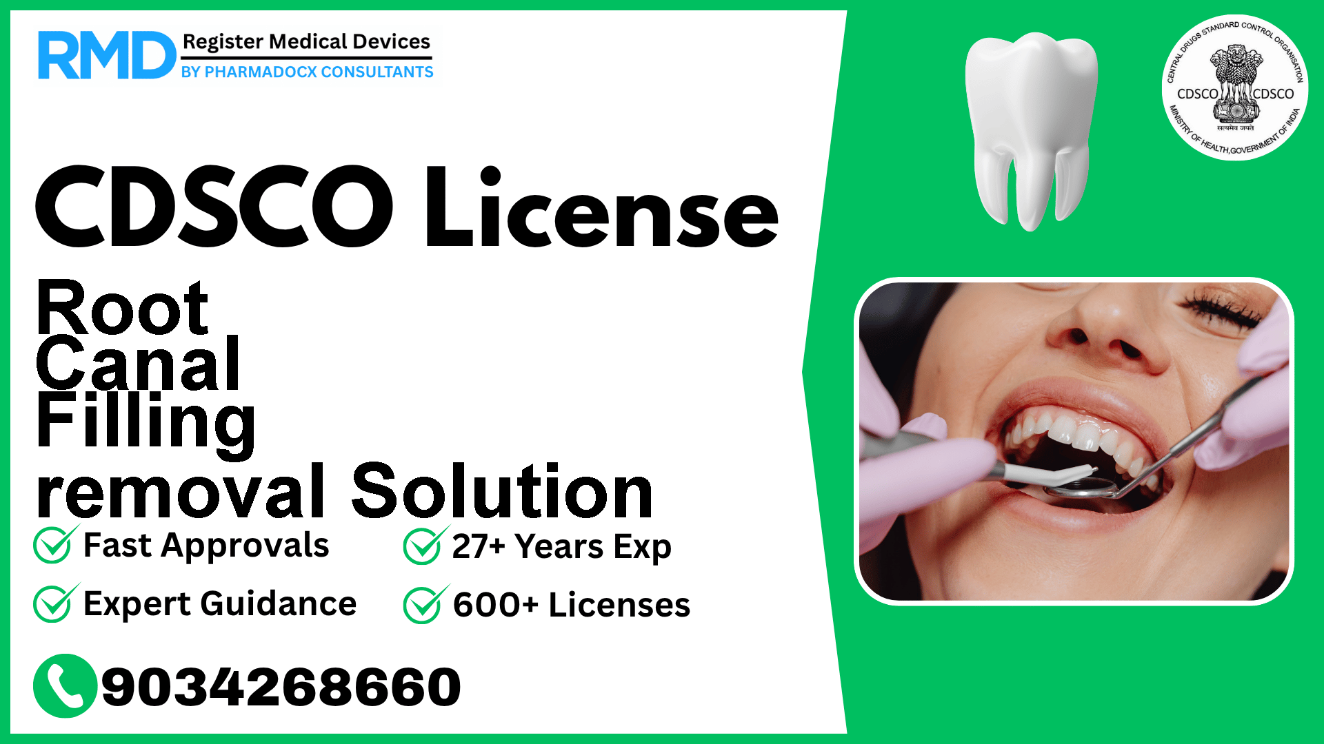 CDSCO License for Root Canal Filling removal Solution