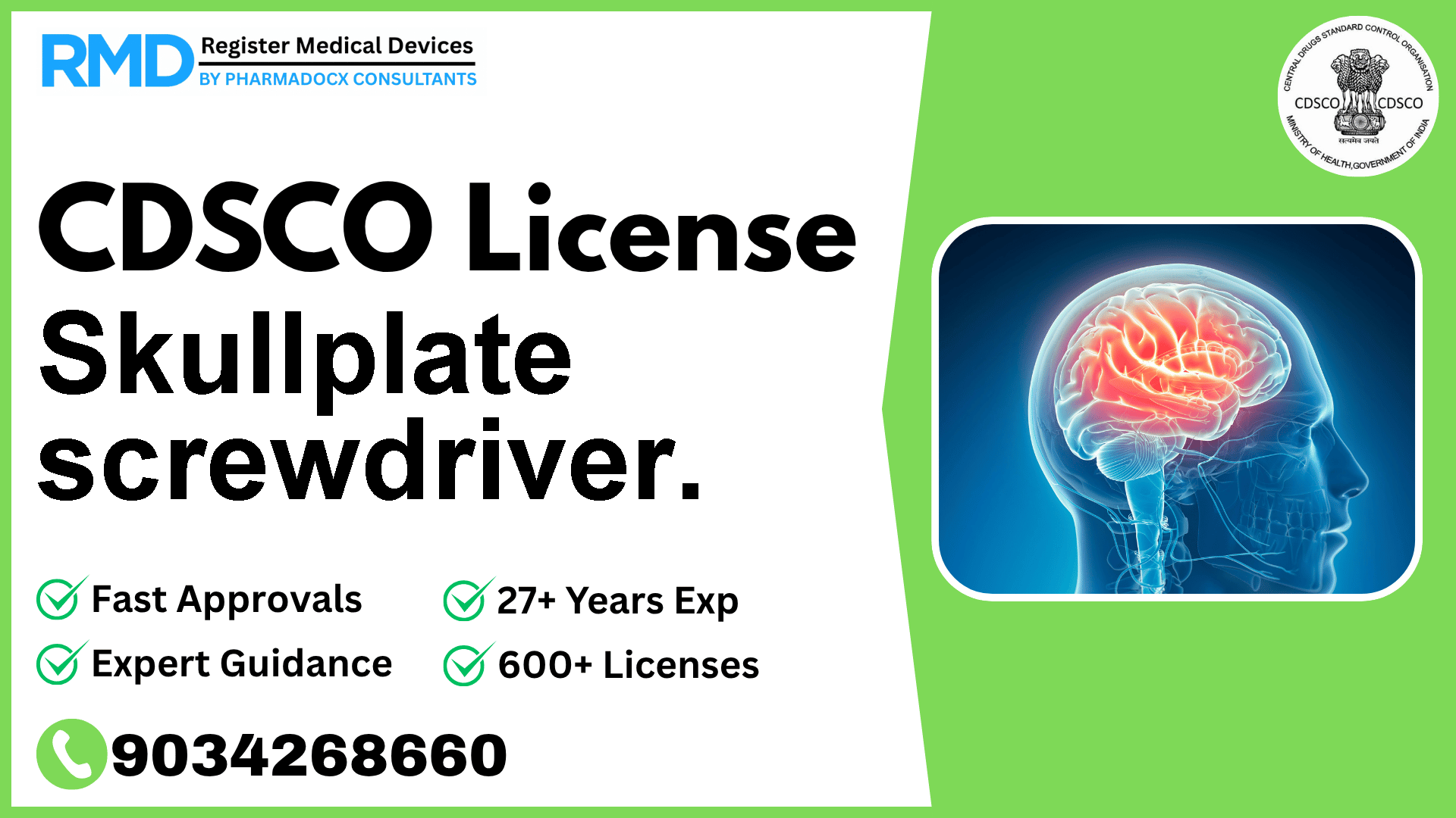 CDSCO License for Skullplate screwdriver.