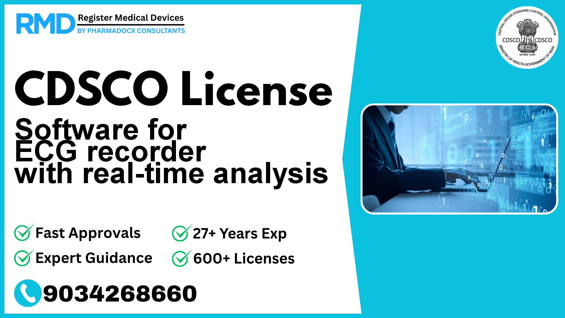 CDSCO License for Software for ECG recorder with real-time analysis