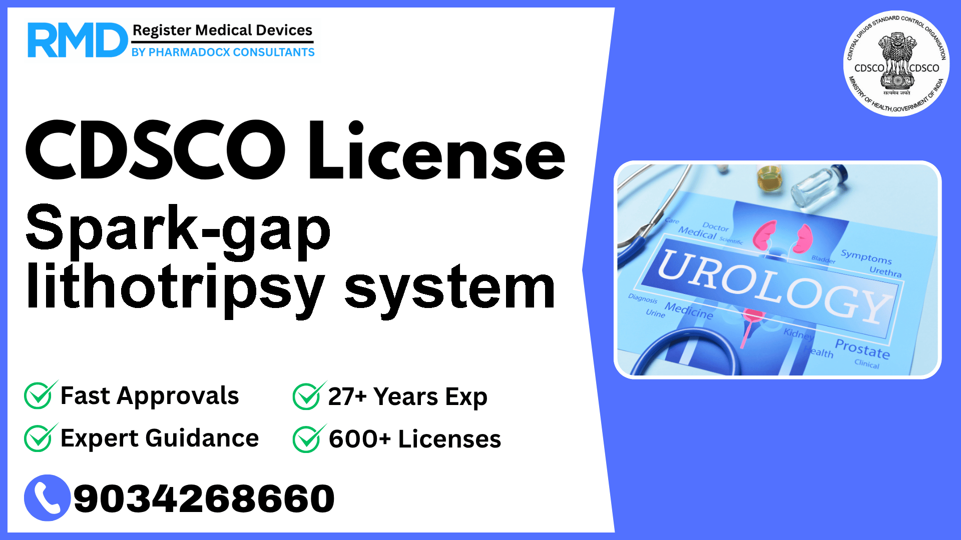 CDSCO License for Spark-gap lithotripsy system