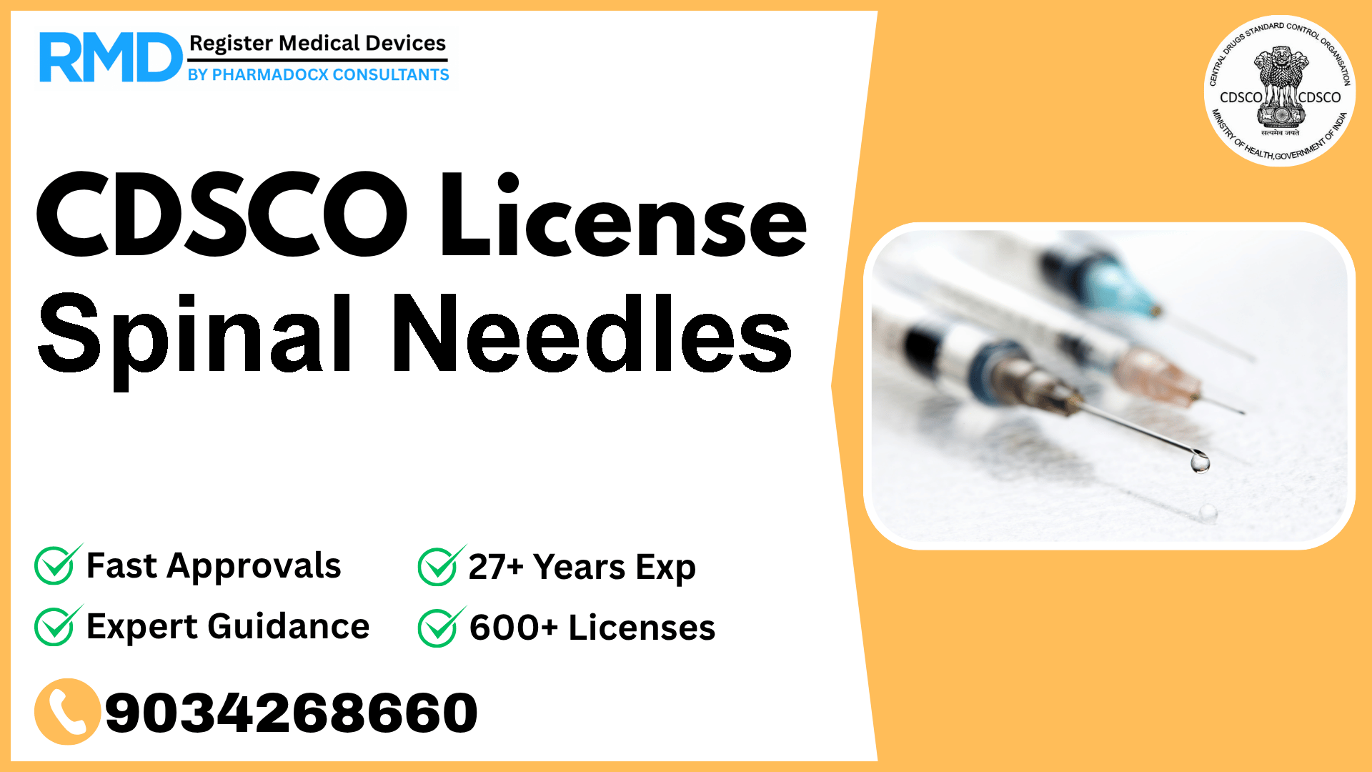 CDSCO License for Spinal Needles