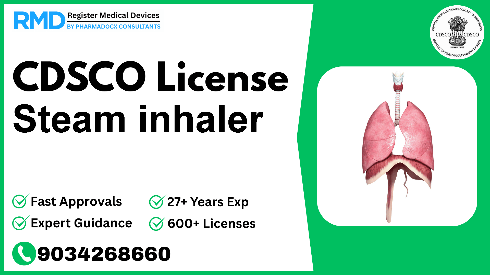 CDSCO License for Steam inhaler