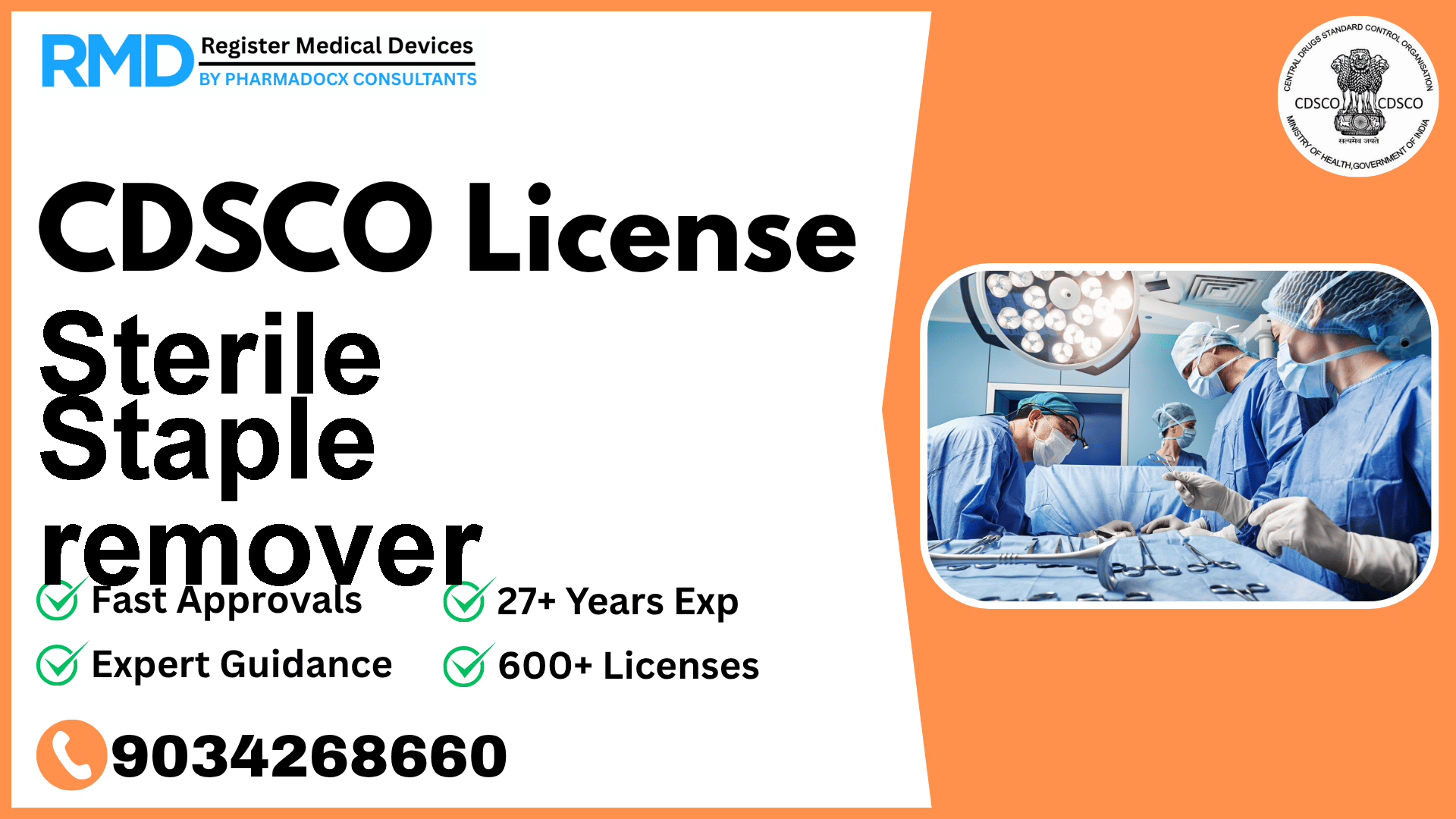 CDSCO License for Sterile Staple remover