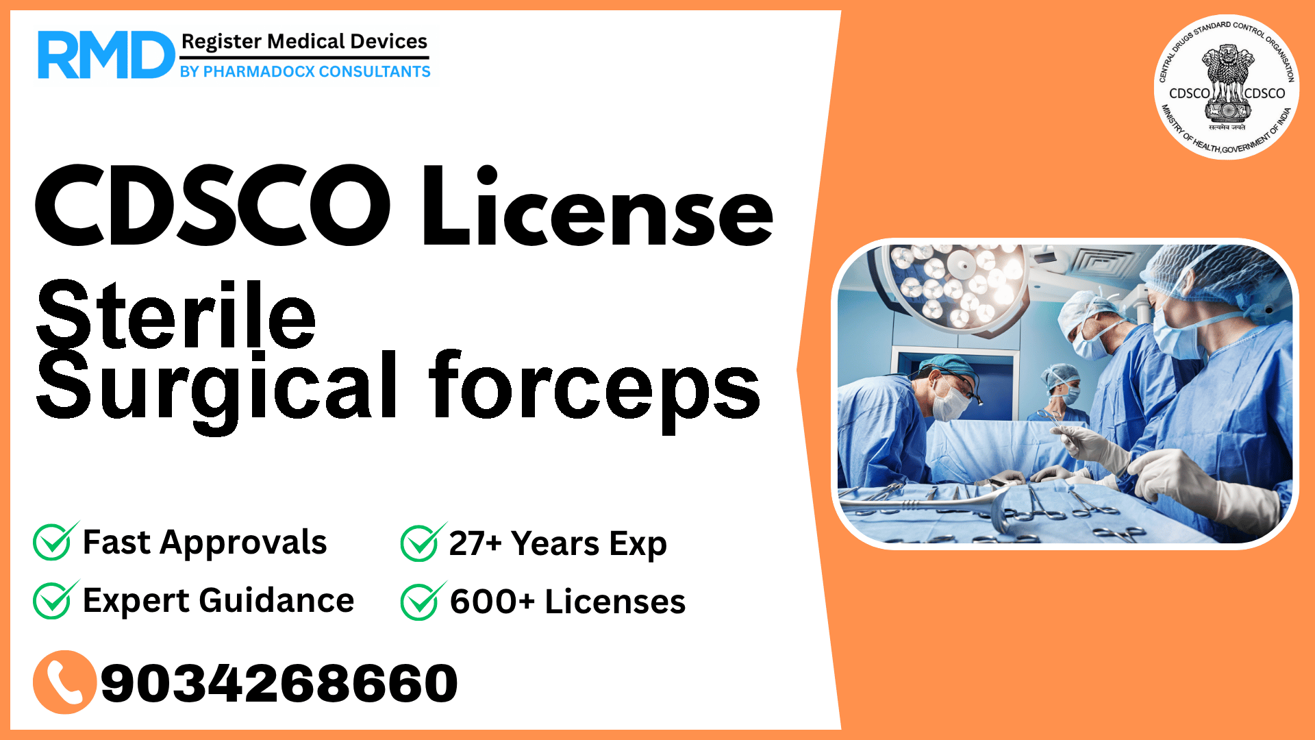 CDSCO License for Sterile Surgical forceps