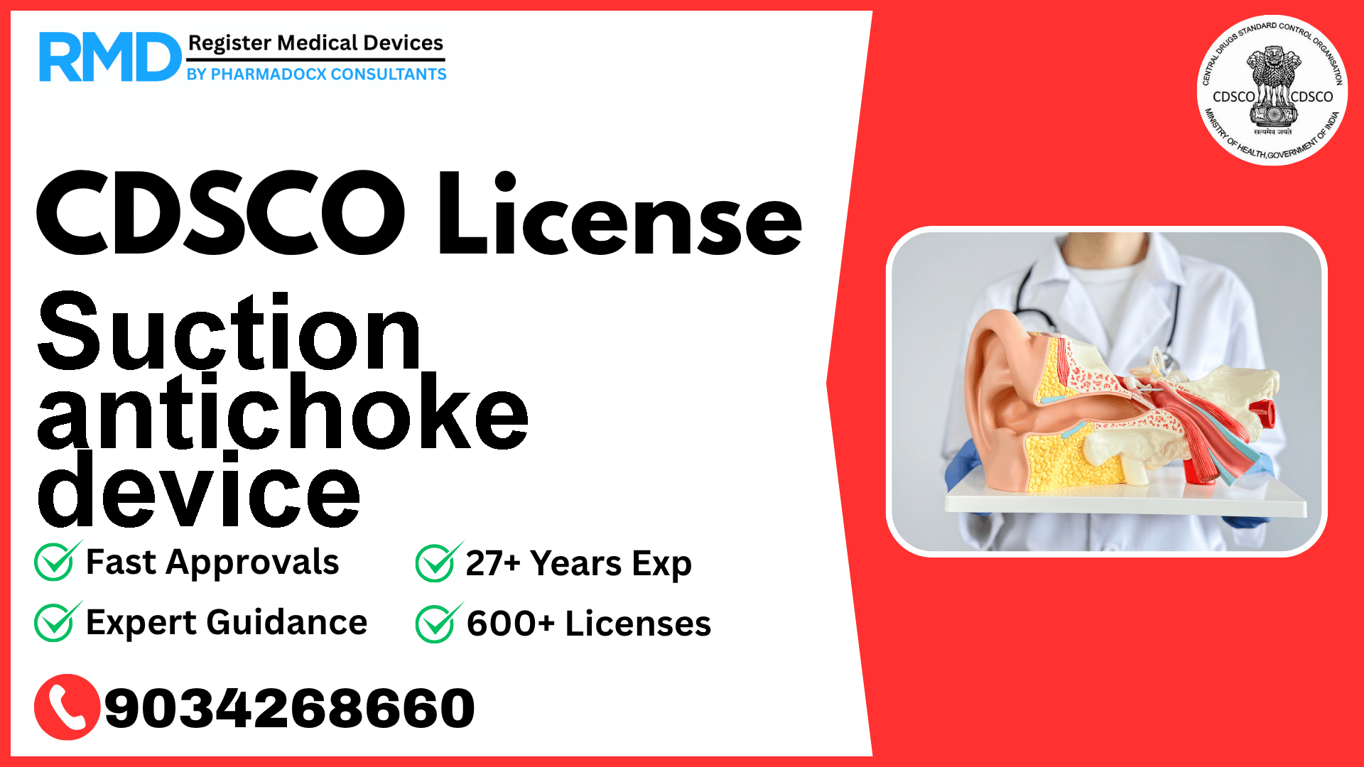 CDSCO License for Suction antichoke device