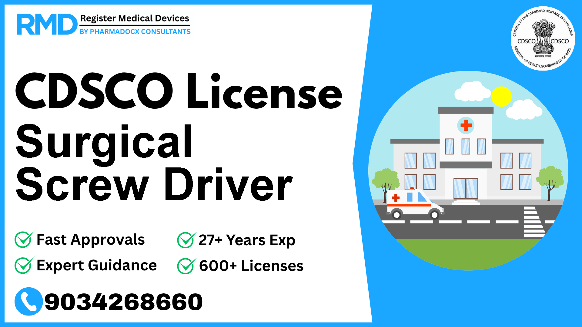 CDSCO License for Surgical Screw Driver