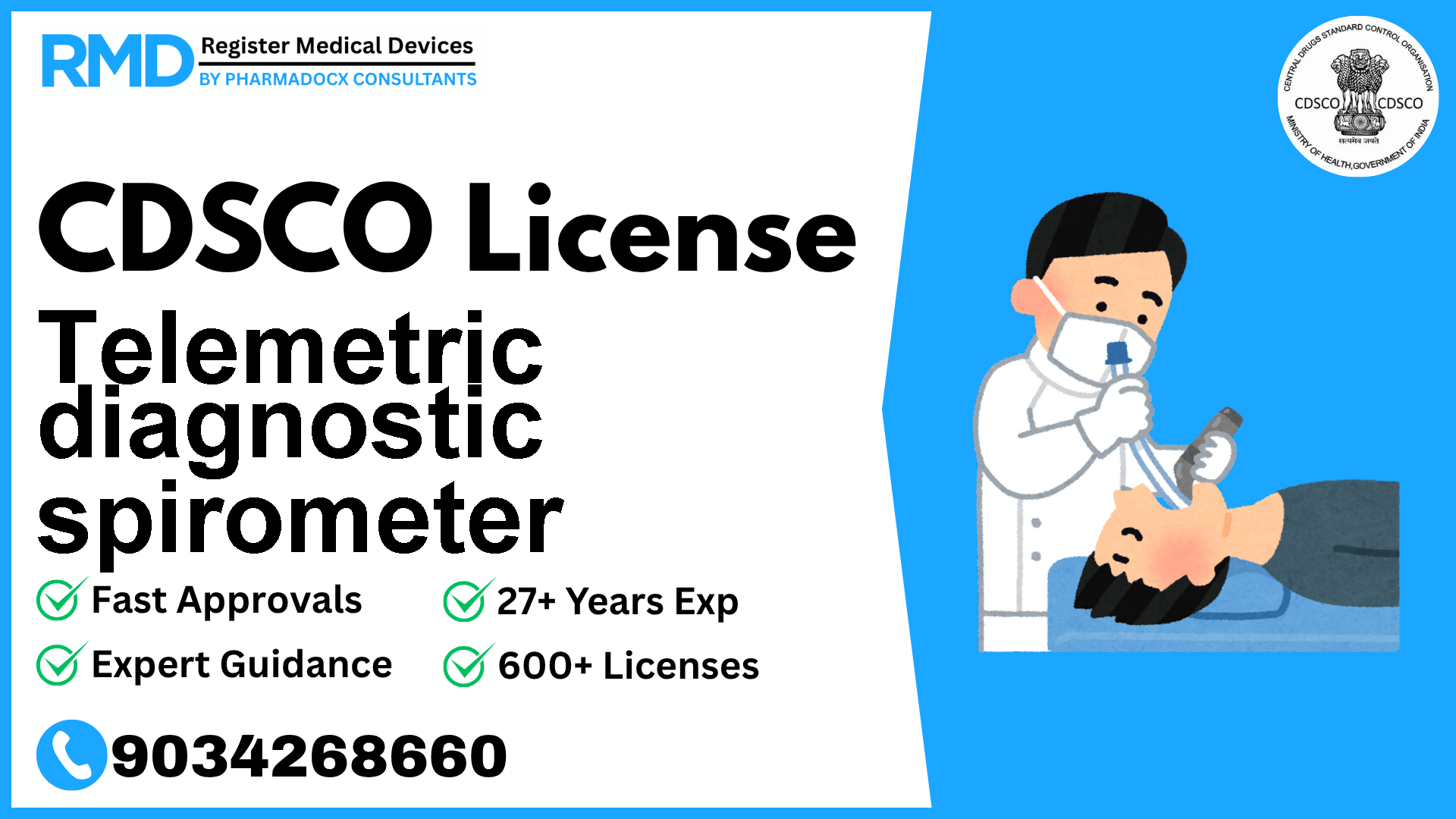 CDSCO License for Telemetric diagnostic spirometer