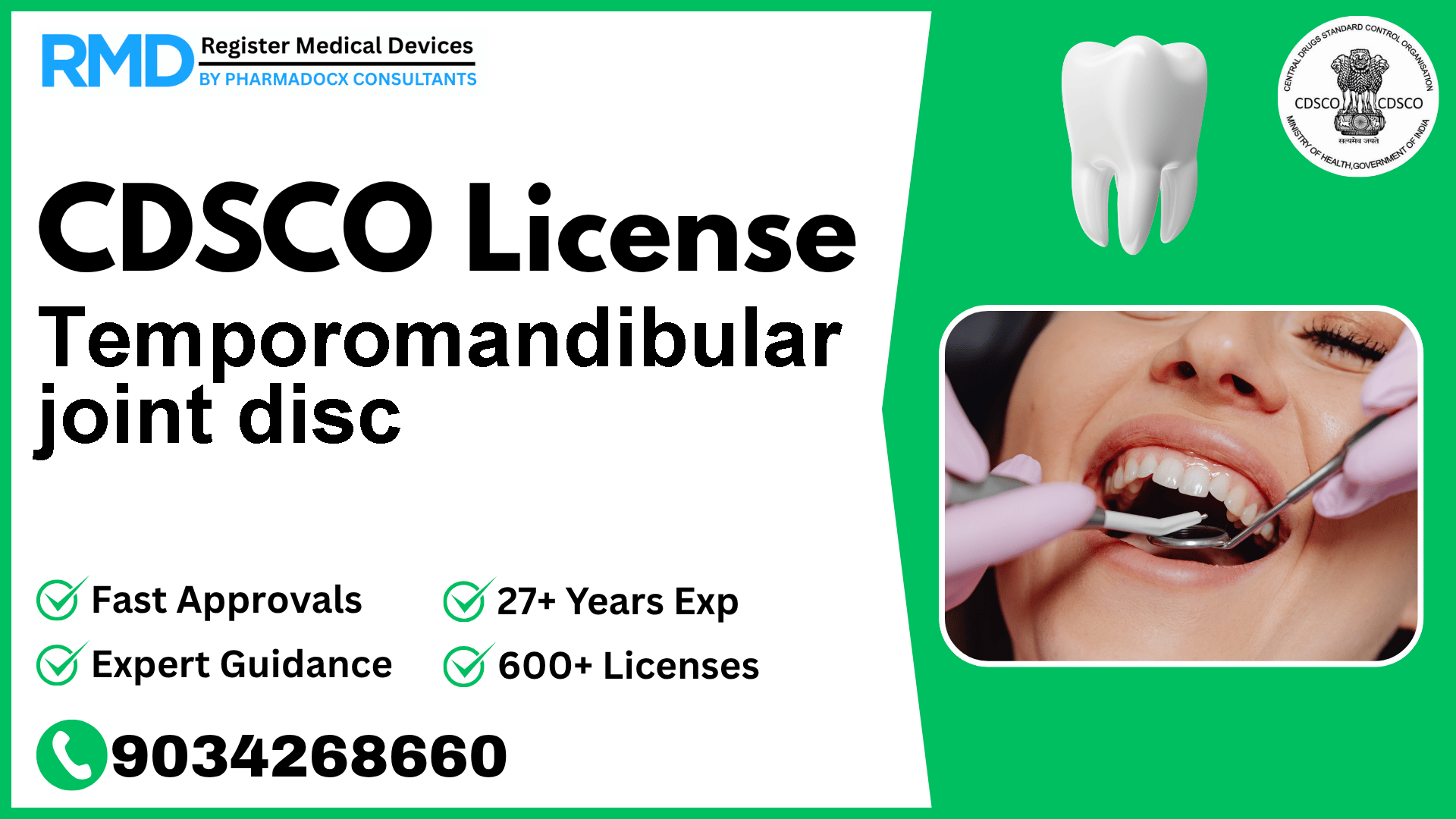 CDSCO License for Temporomandibular joint disc