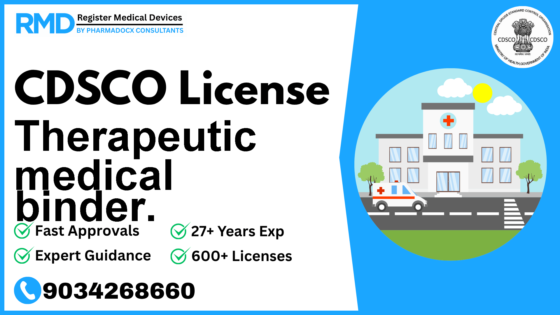 CDSCO License for Therapeutic medical binder.