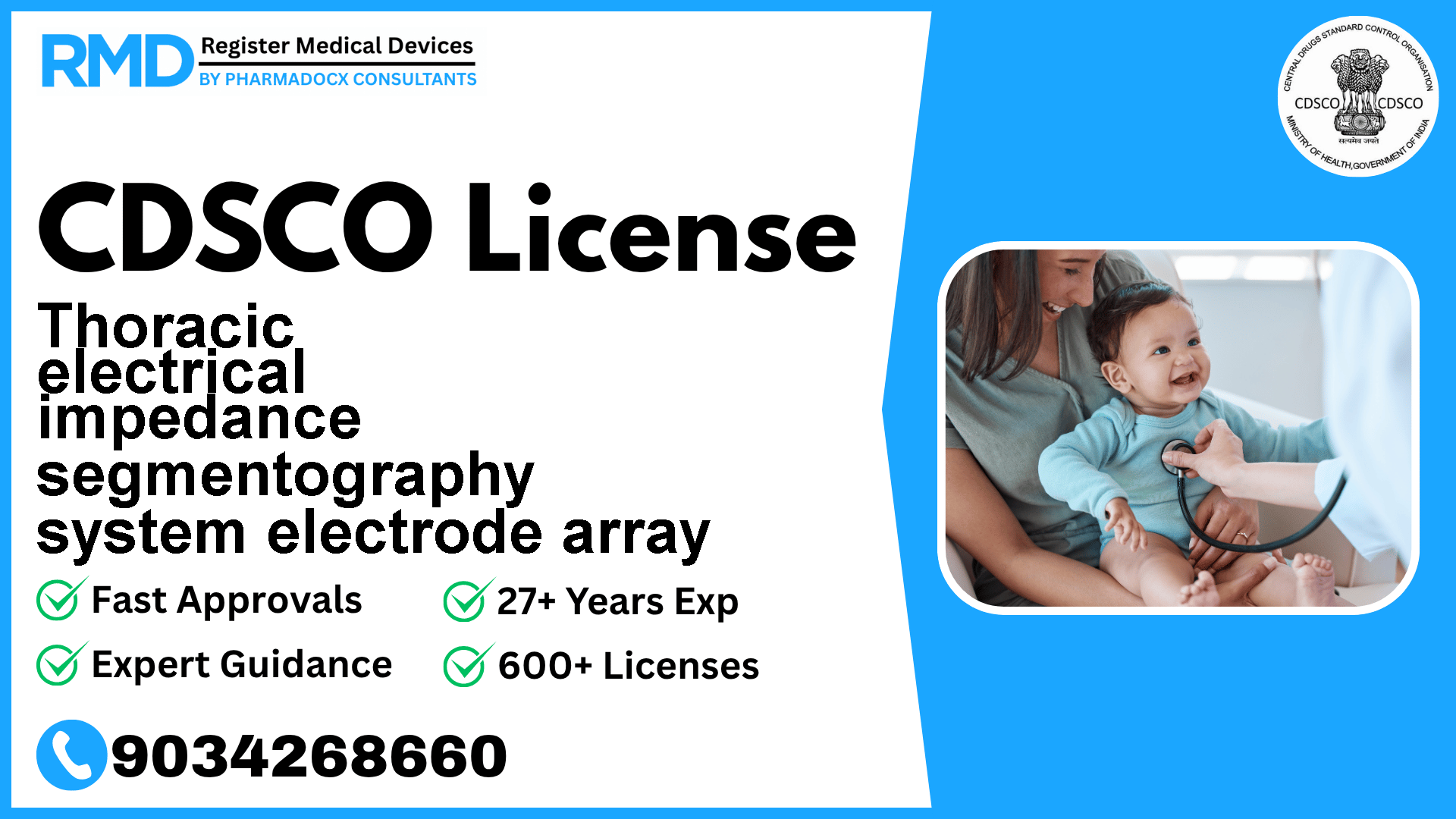 CDSCO License for Thoracic electrical impedance segmentography system electrode array