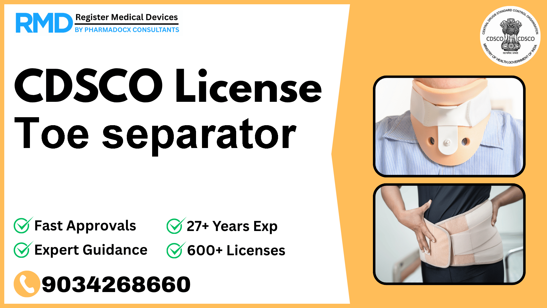 CDSCO License for Toe separator