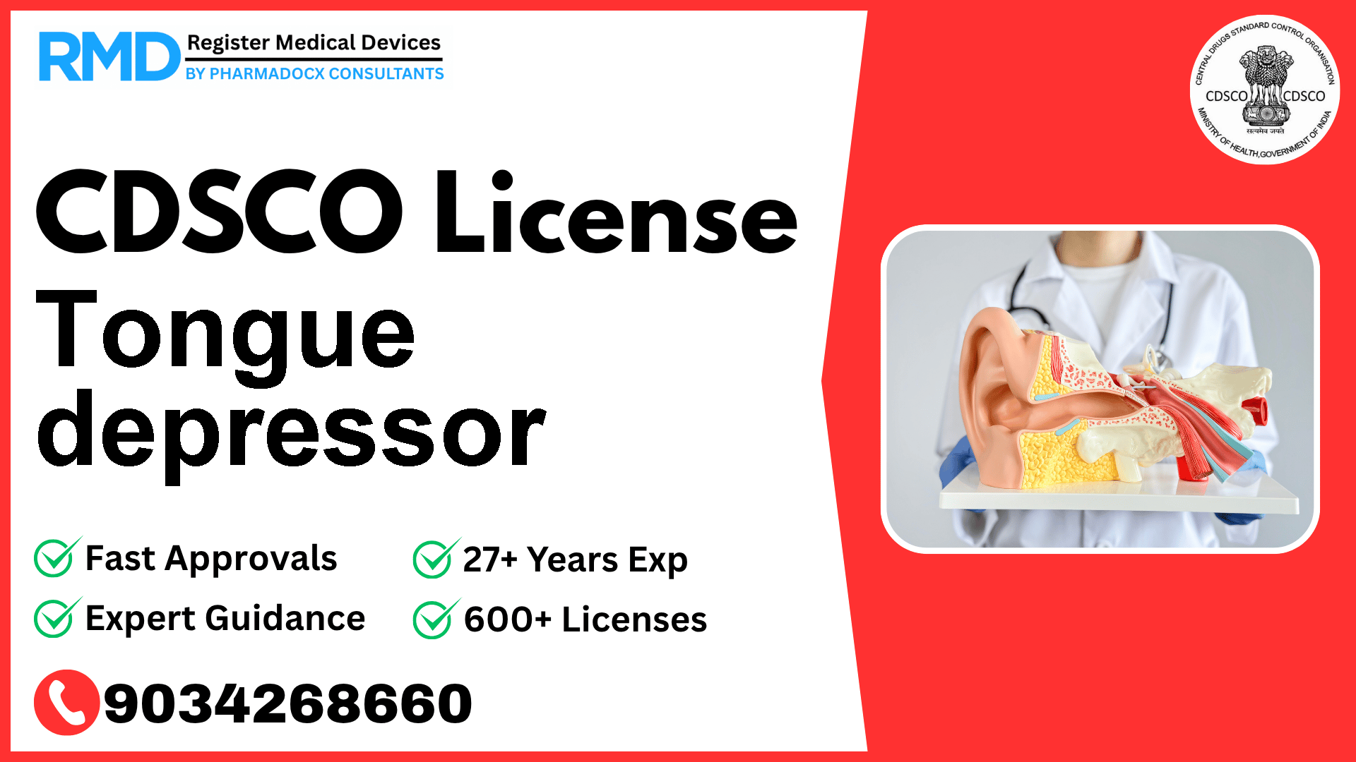 CDSCO License for Tongue depressor
