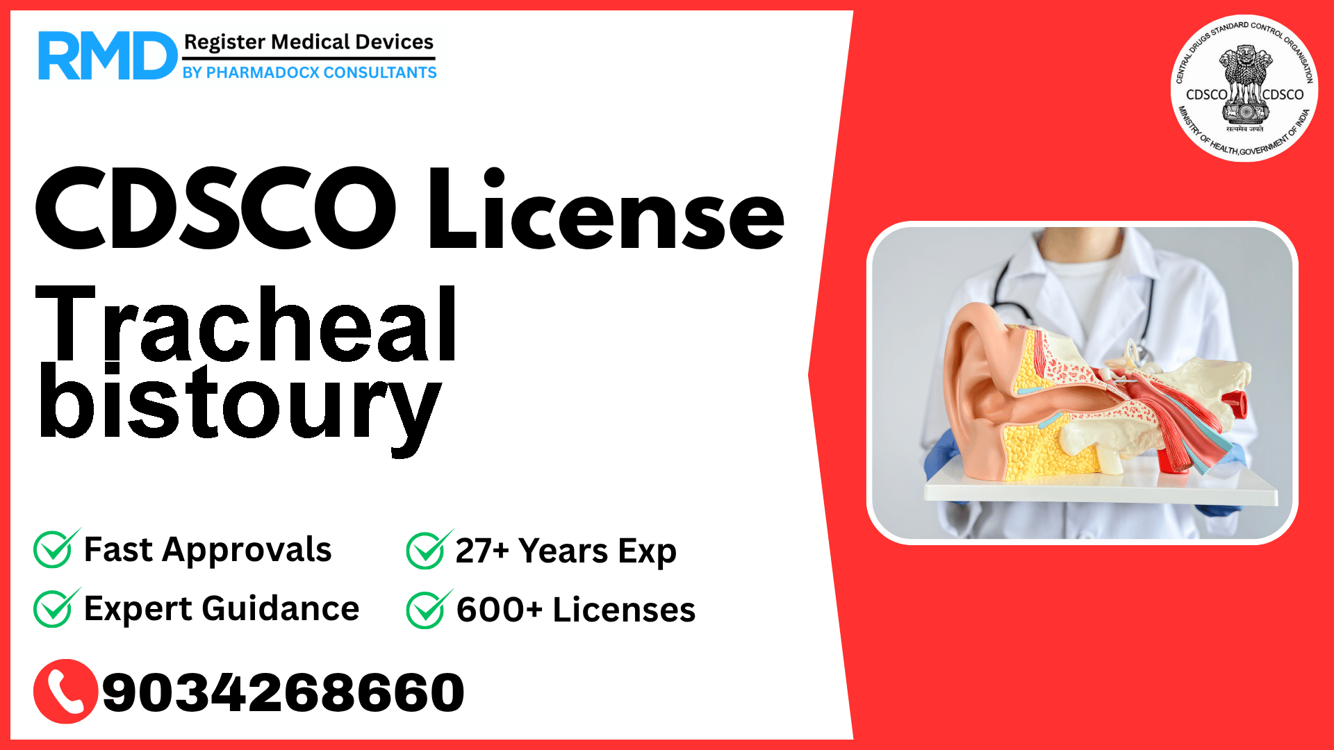 CDSCO License for Tracheal bistoury