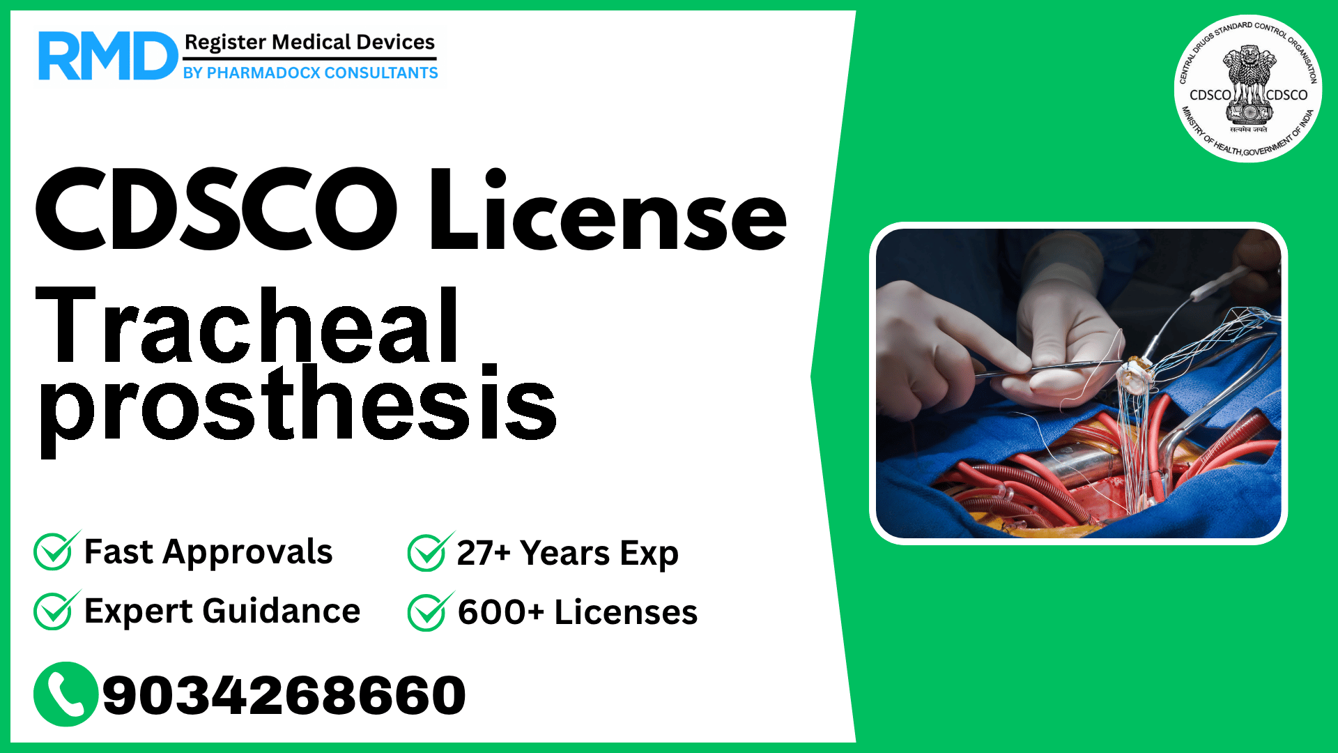 CDSCO License for Tracheal prosthesis