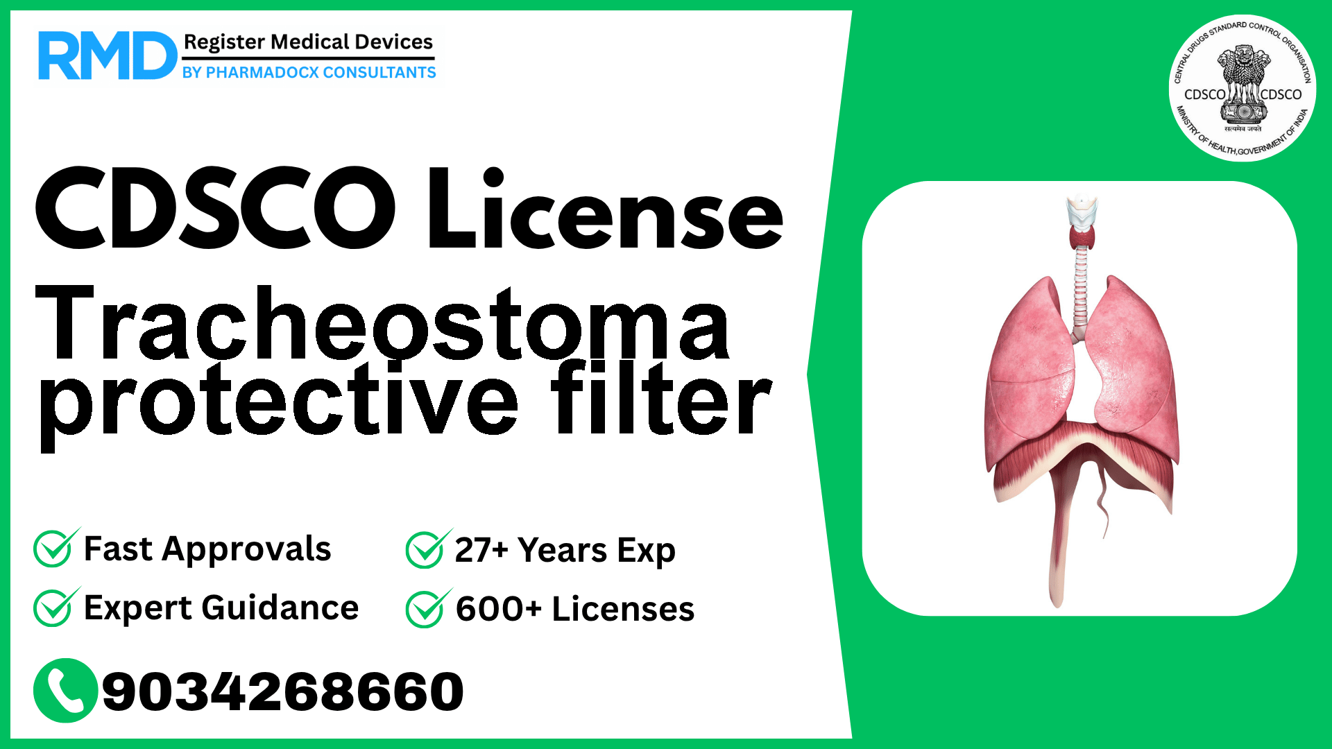 CDSCO License for Tracheostoma protective filter
