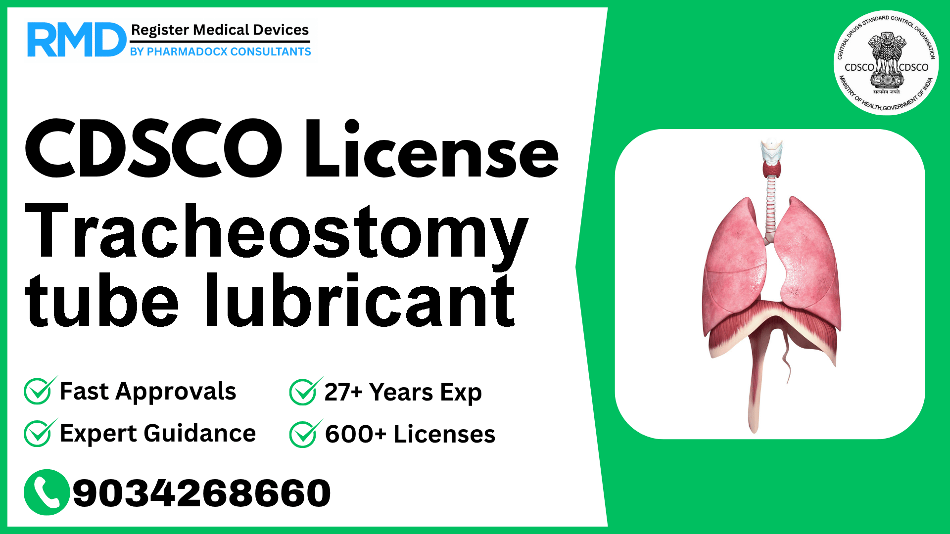 CDSCO License for Tracheostomy tube lubricant