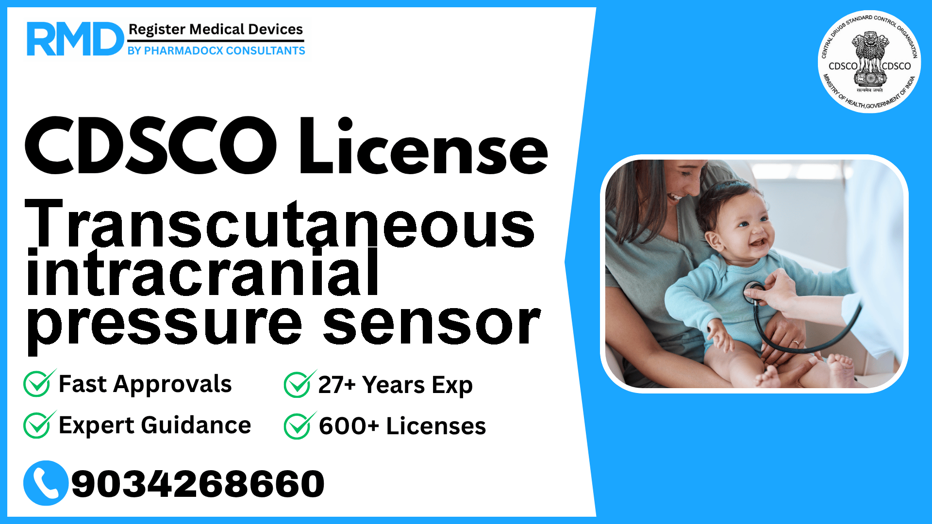 CDSCO License for Transcutaneous intracranial pressure sensor